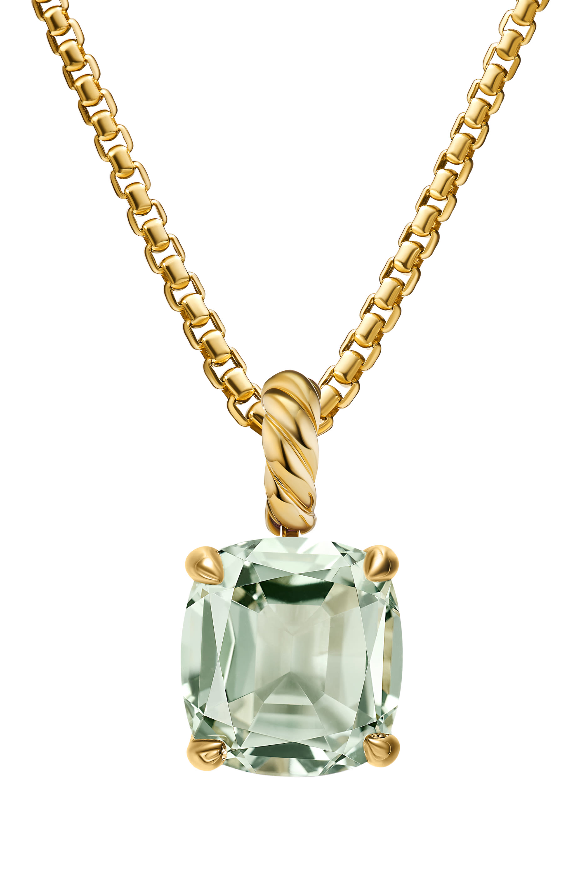 Marbella Pendant, 18k Yellow Gold &  Prasiolite