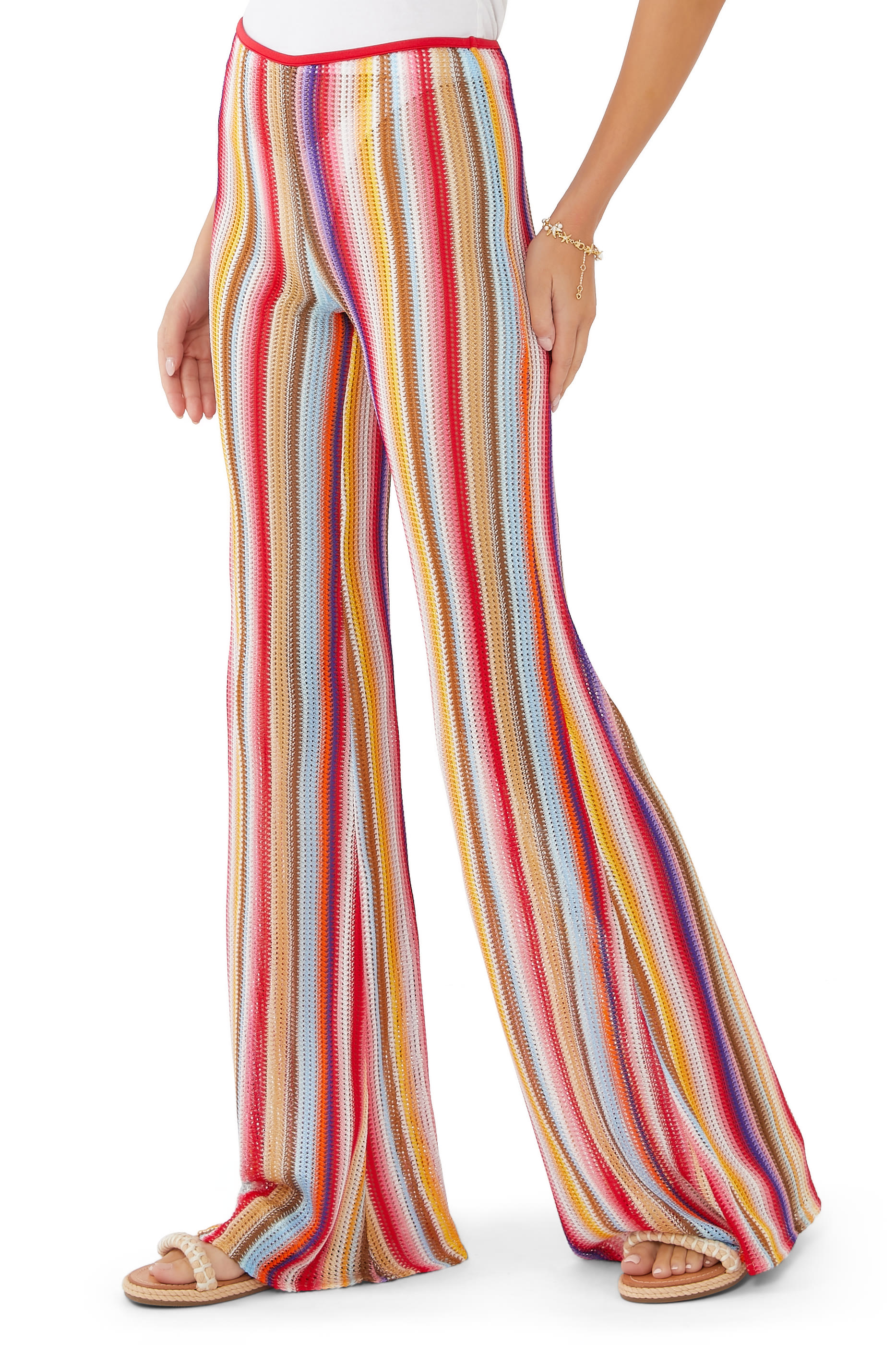 Mare Striped Raschel Flare Pants