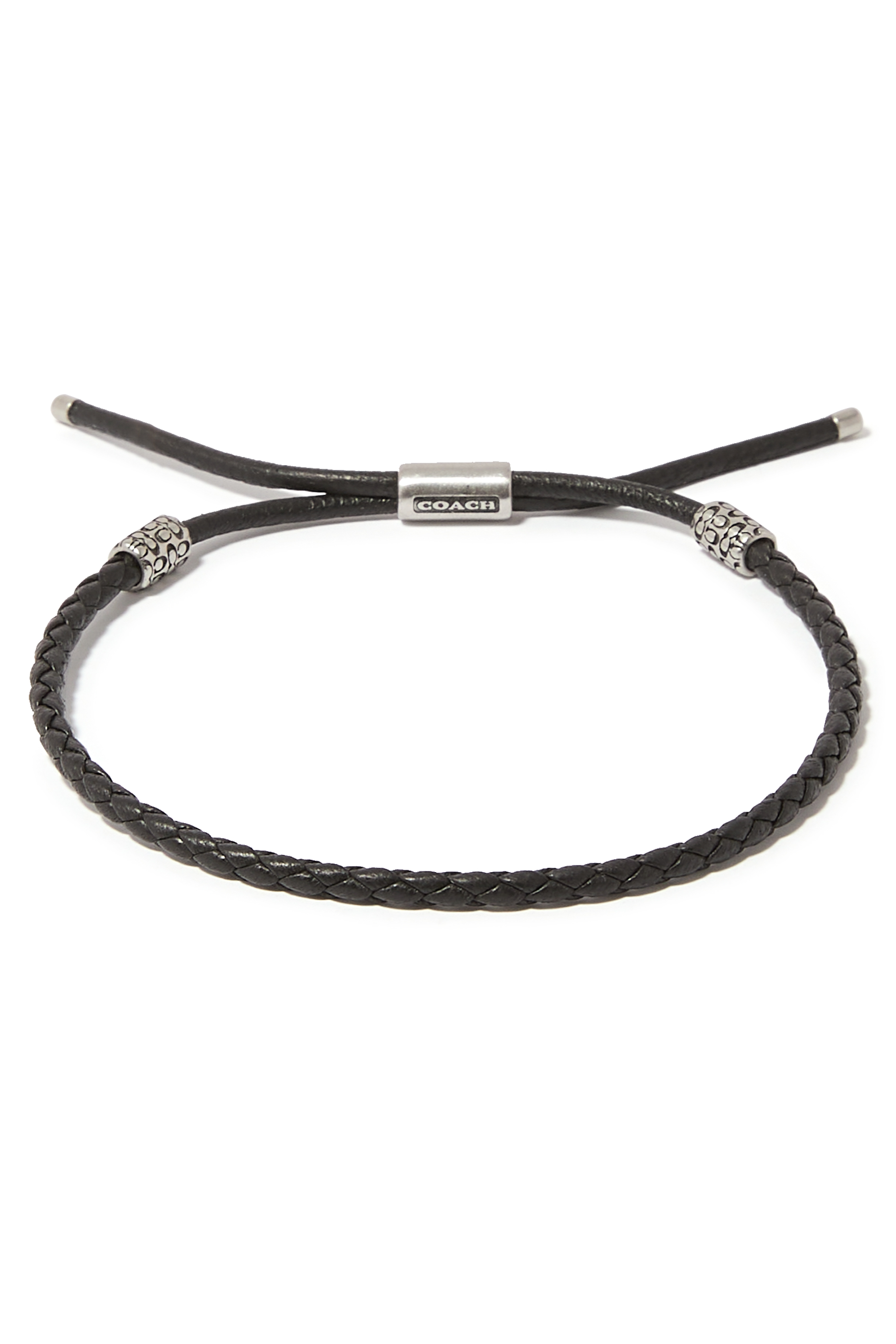 Braided Leather Slider Bracelet