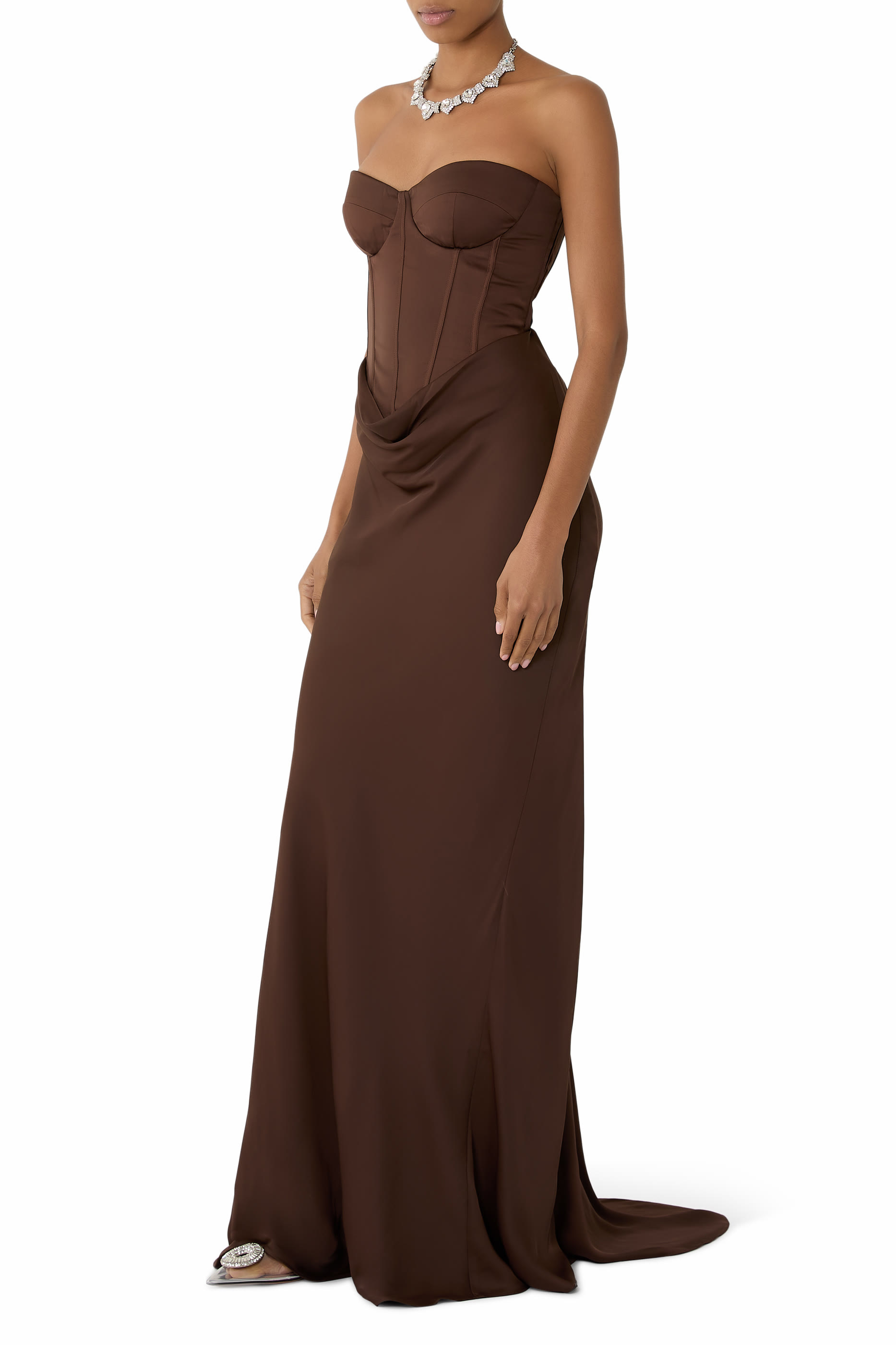 Satin Corset Maxi Dress