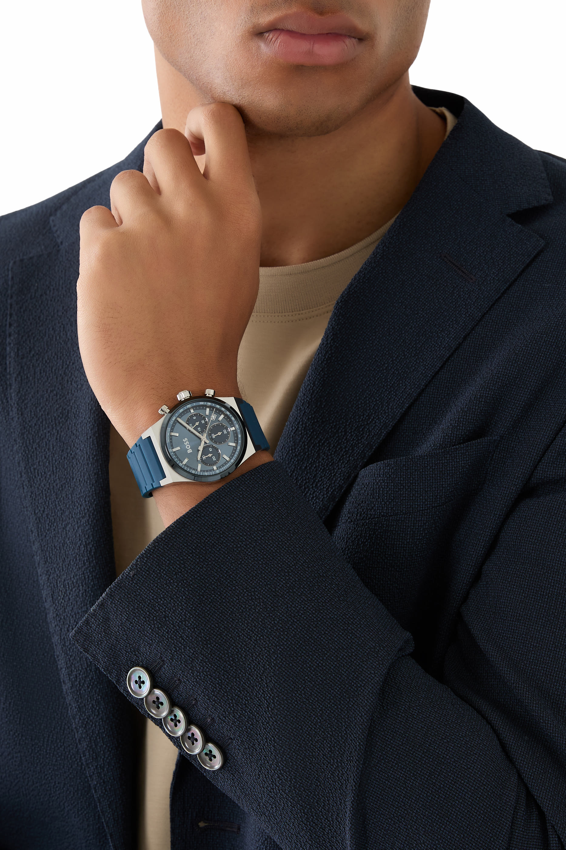 Candor Chrono Silicone-Strap Chronograph Watch