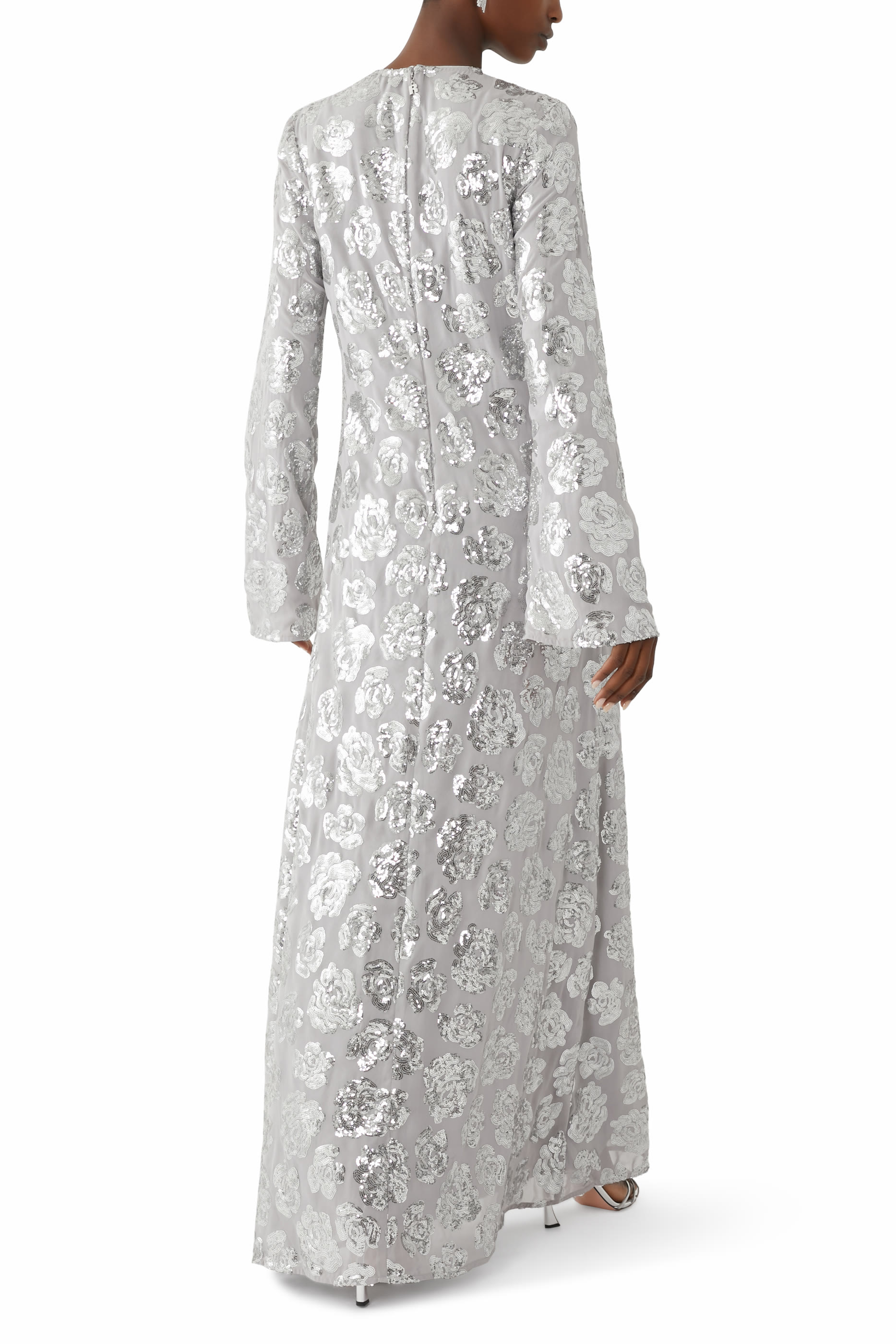 Sequin Chiffon Maxi Dress