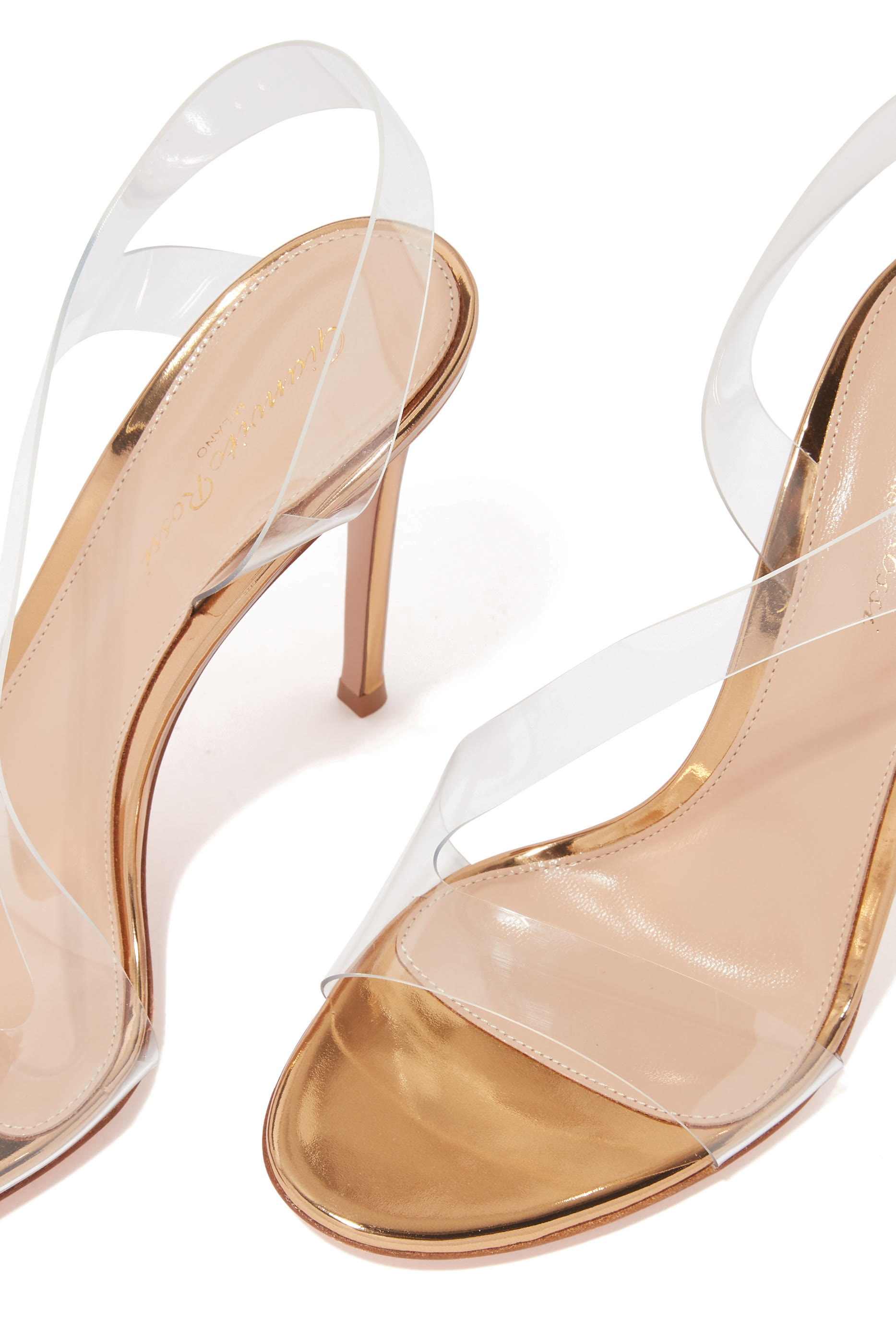 Metropolis 105 Plexi & Metallic Leather Sandals