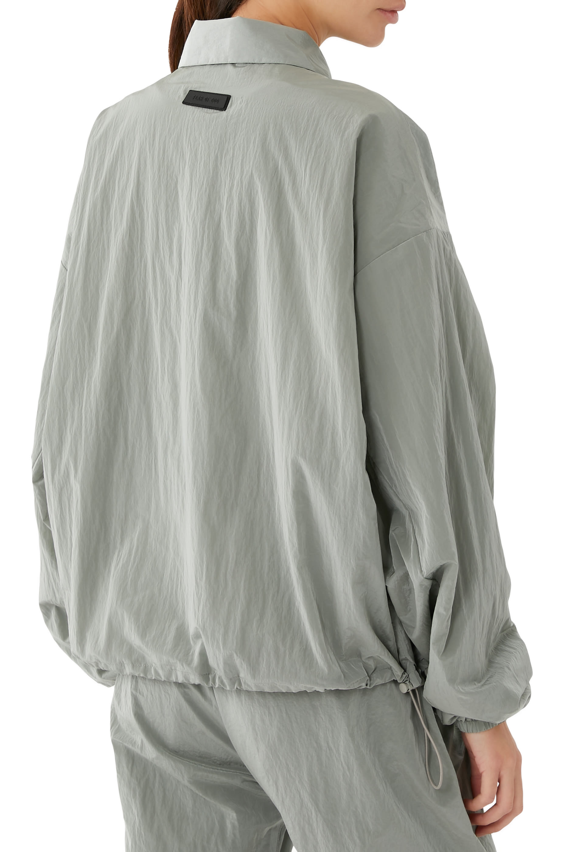 Crinkle Nylon Shell Bomber Jacket