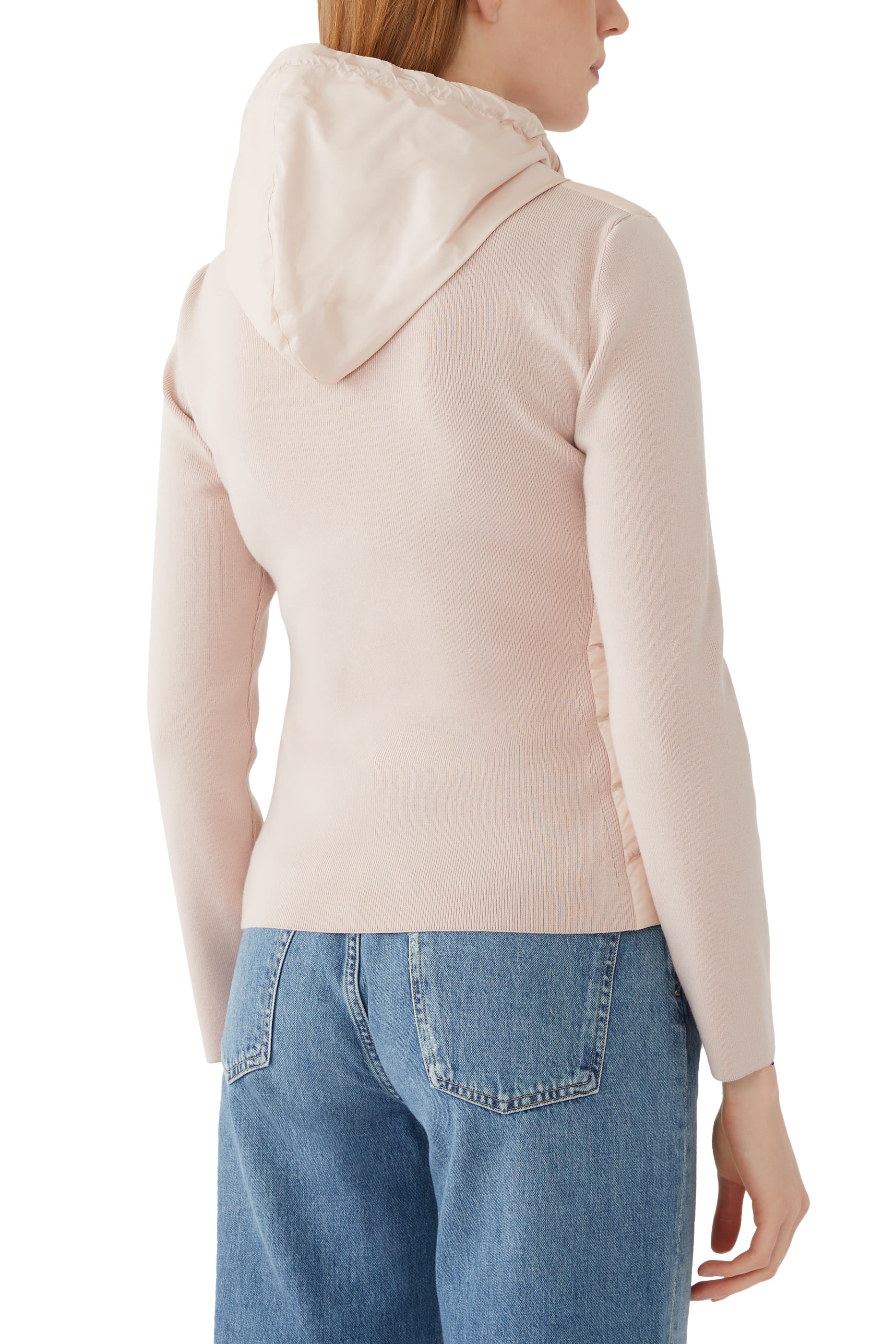 Padded Cotton Zip-Up Cardigan