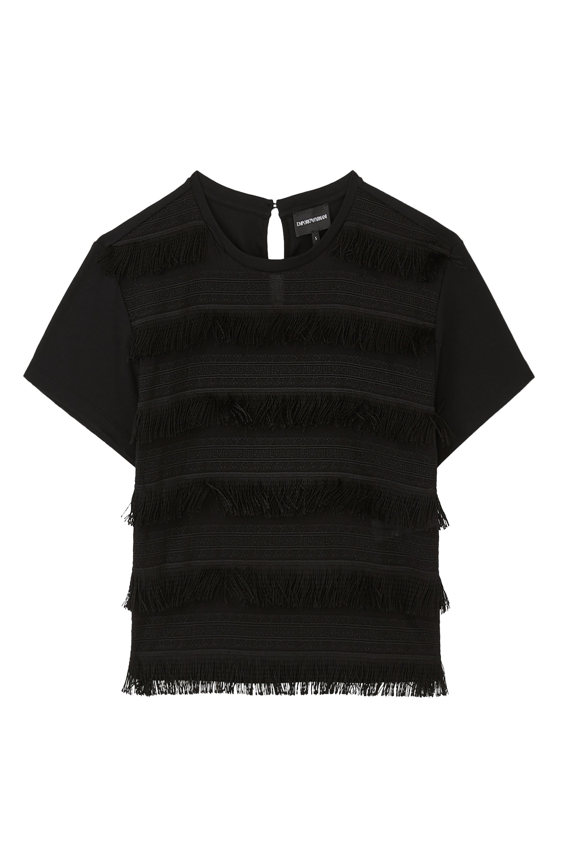 Supima Interlock Jersey Fringed T-Shirt