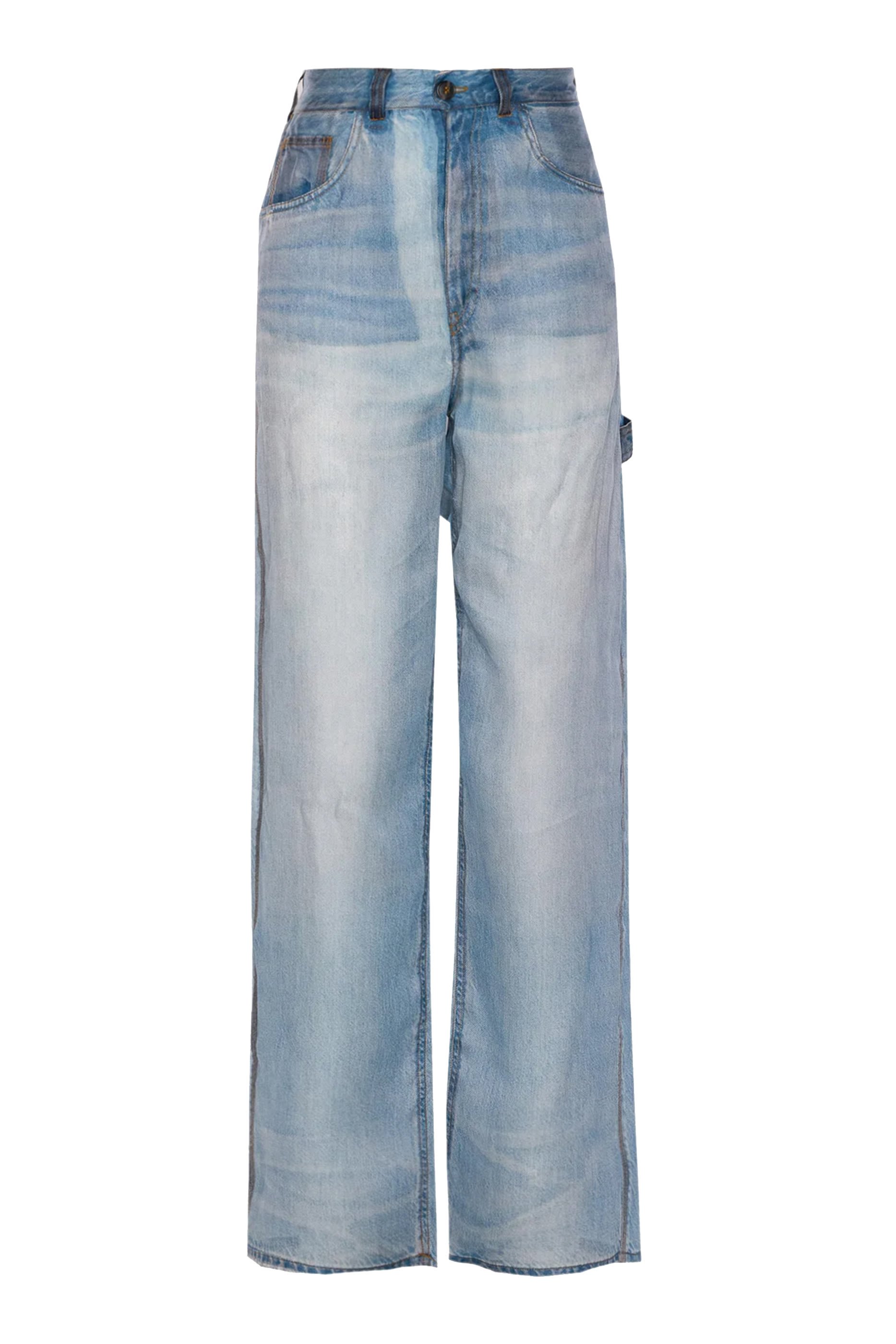 Winona Printed Sheer Denim Pants