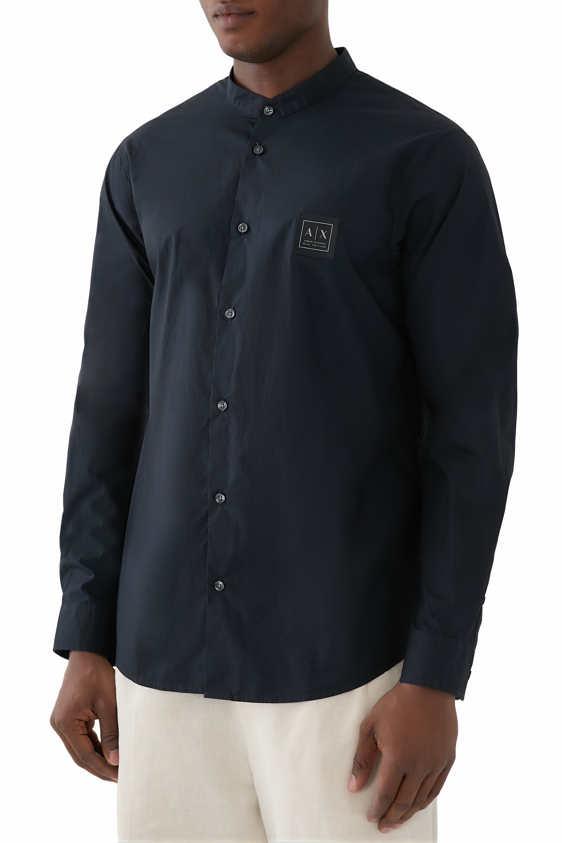 AX Logo Tessuto Long Sleeve Shirt