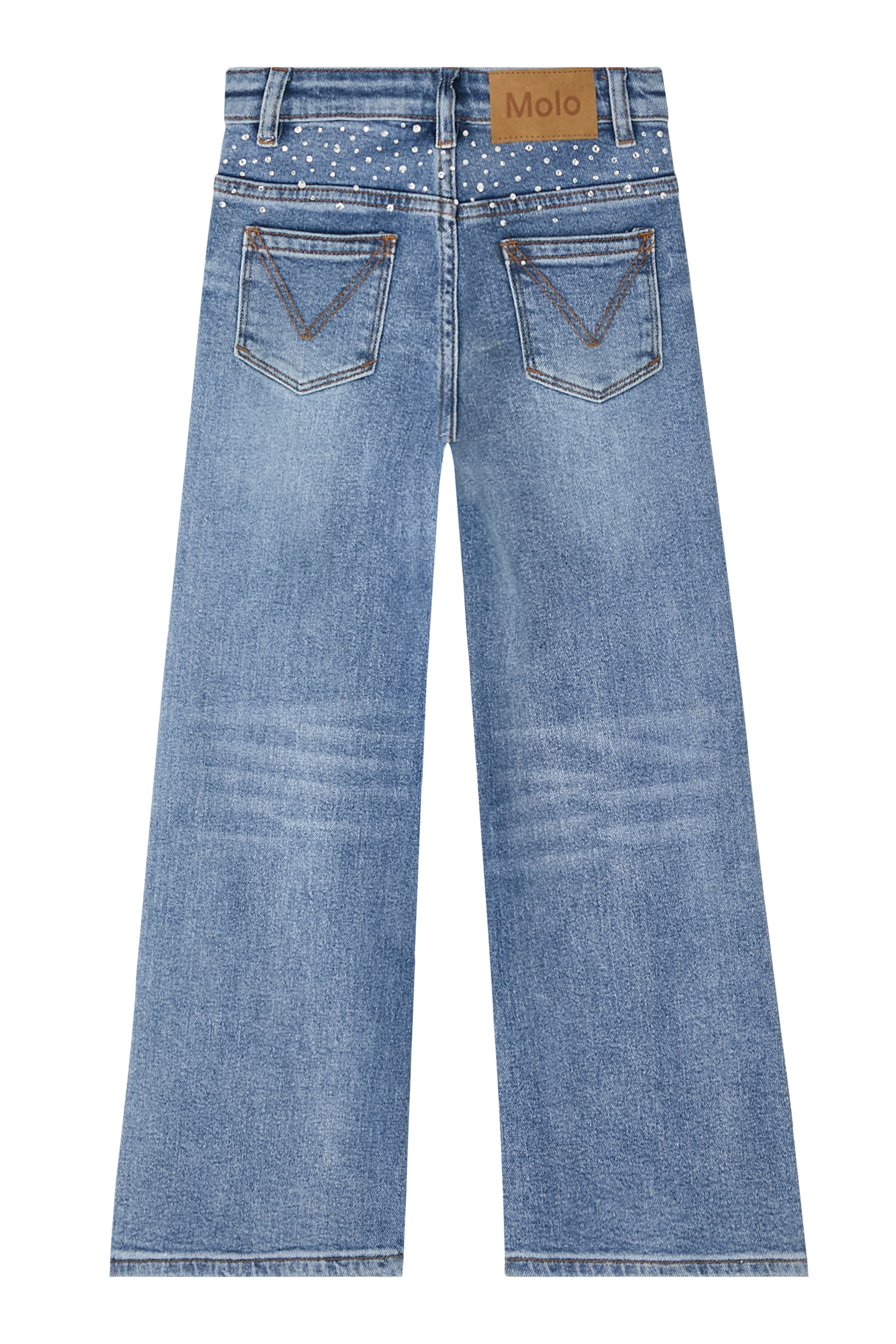 Kids Asta Stone Details Denim Pants