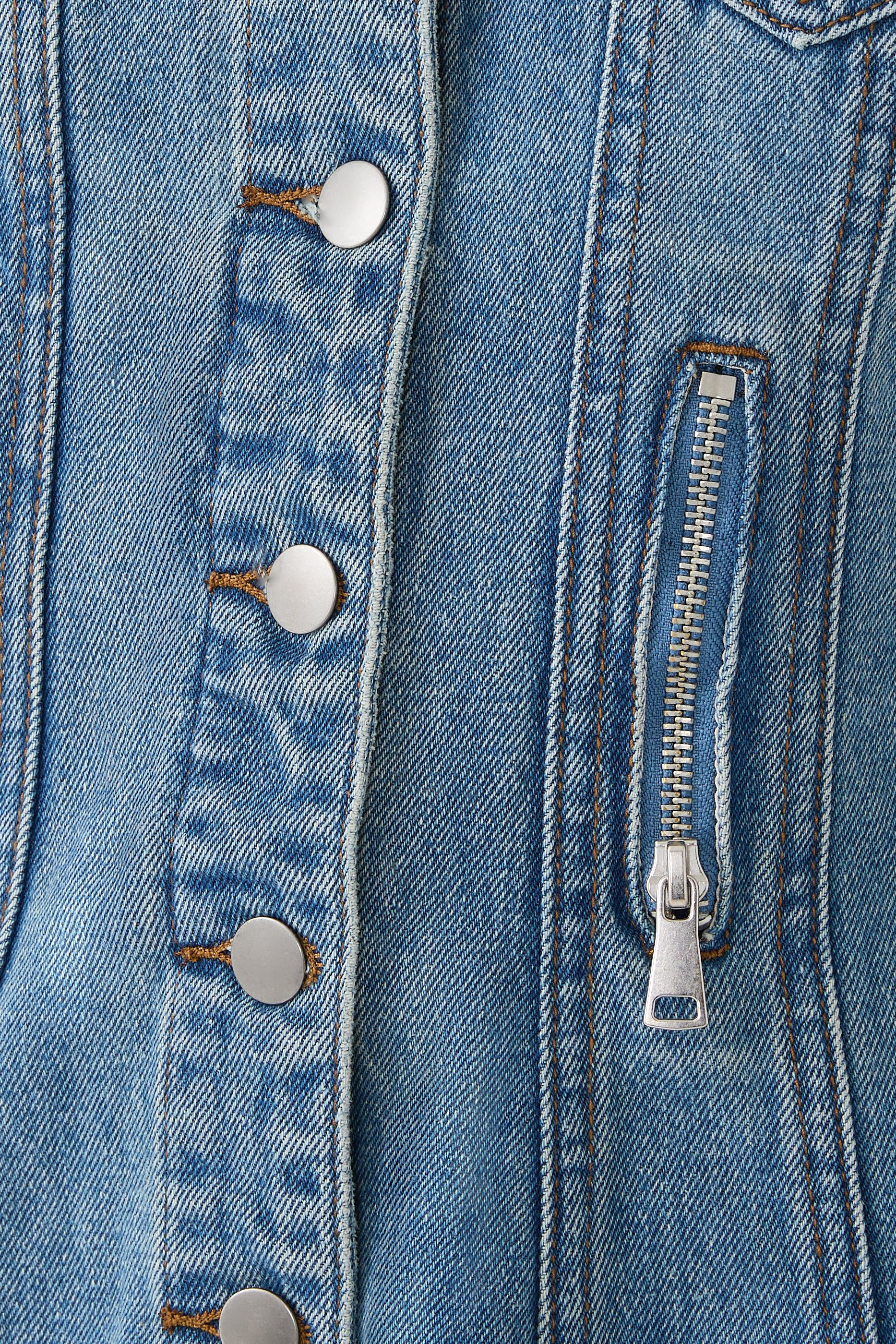 Zipper Denim Mini Dress