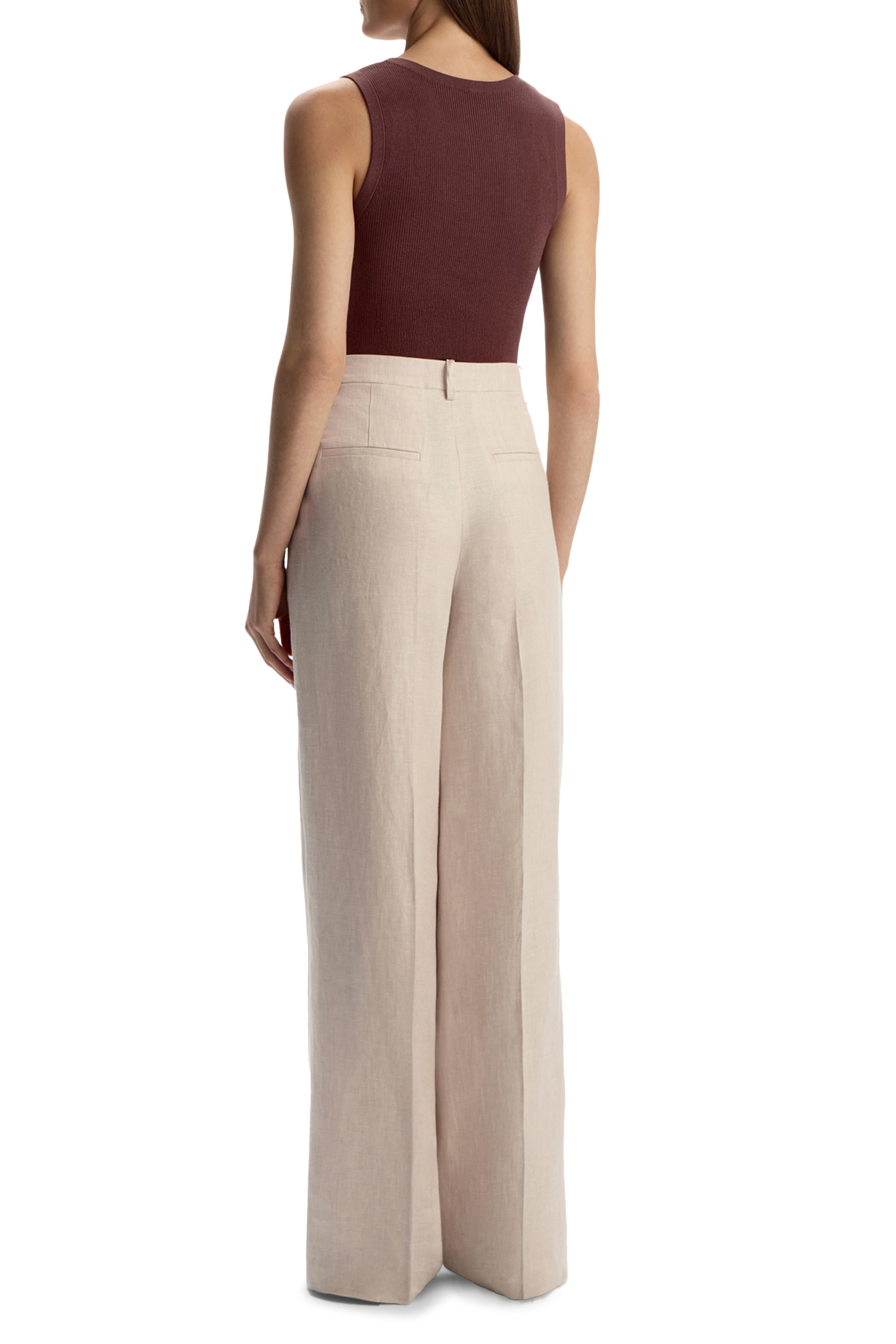 Tailored Long Linen Trousers
