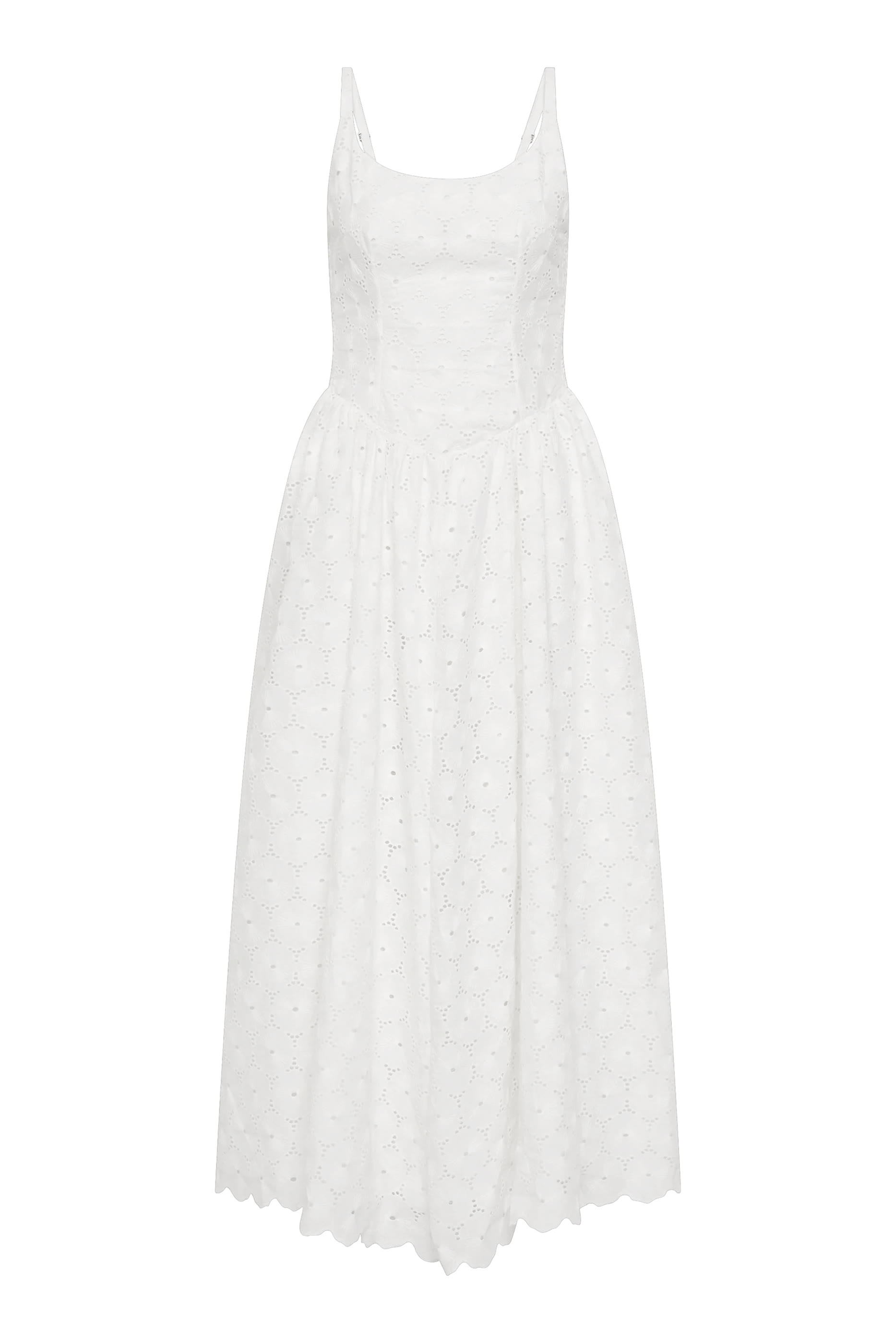 Milana Broderie Anglaise Midi Dress