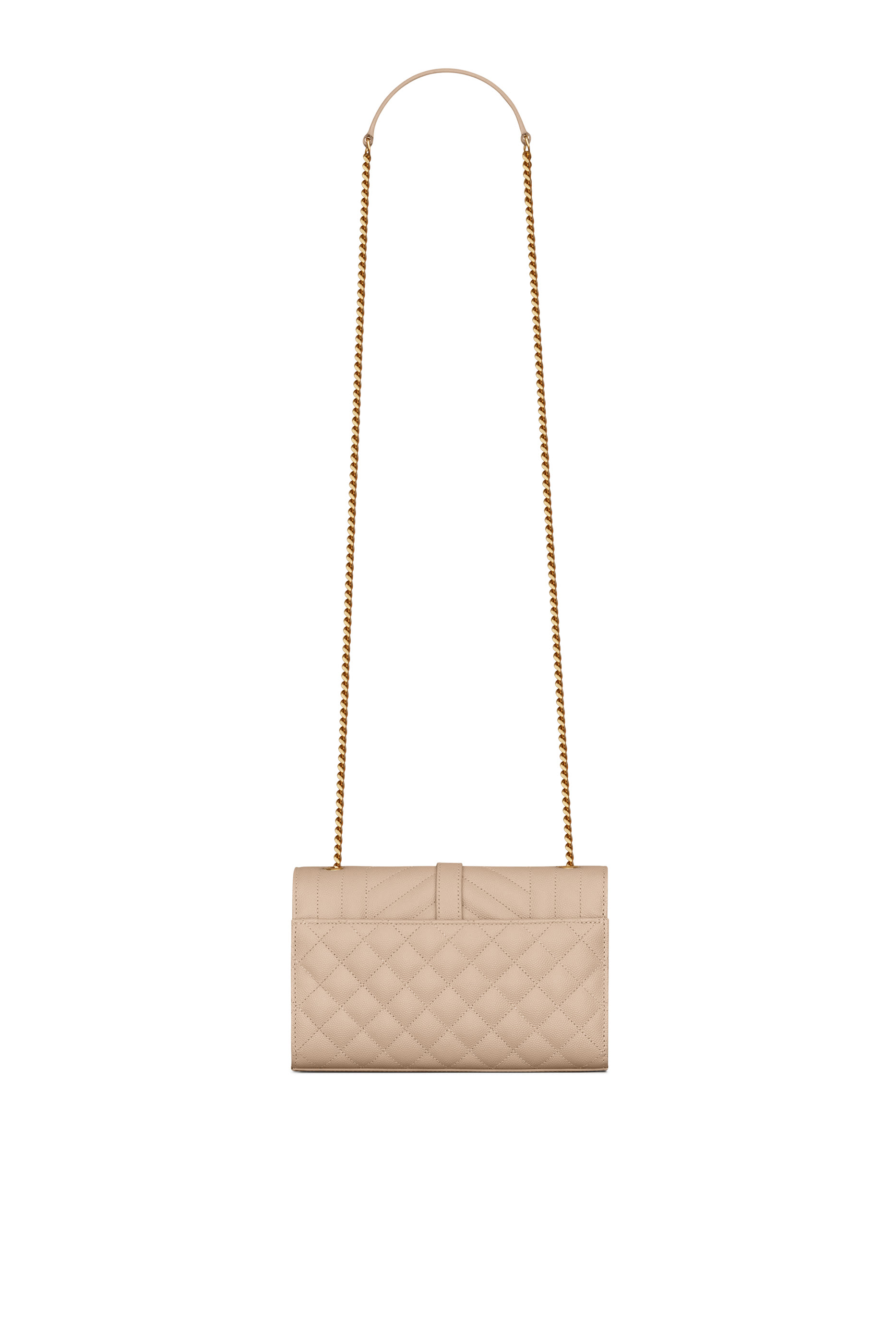 Small Envelope Chain Bag  in Quilted Grain De Poudre Embossed Leather