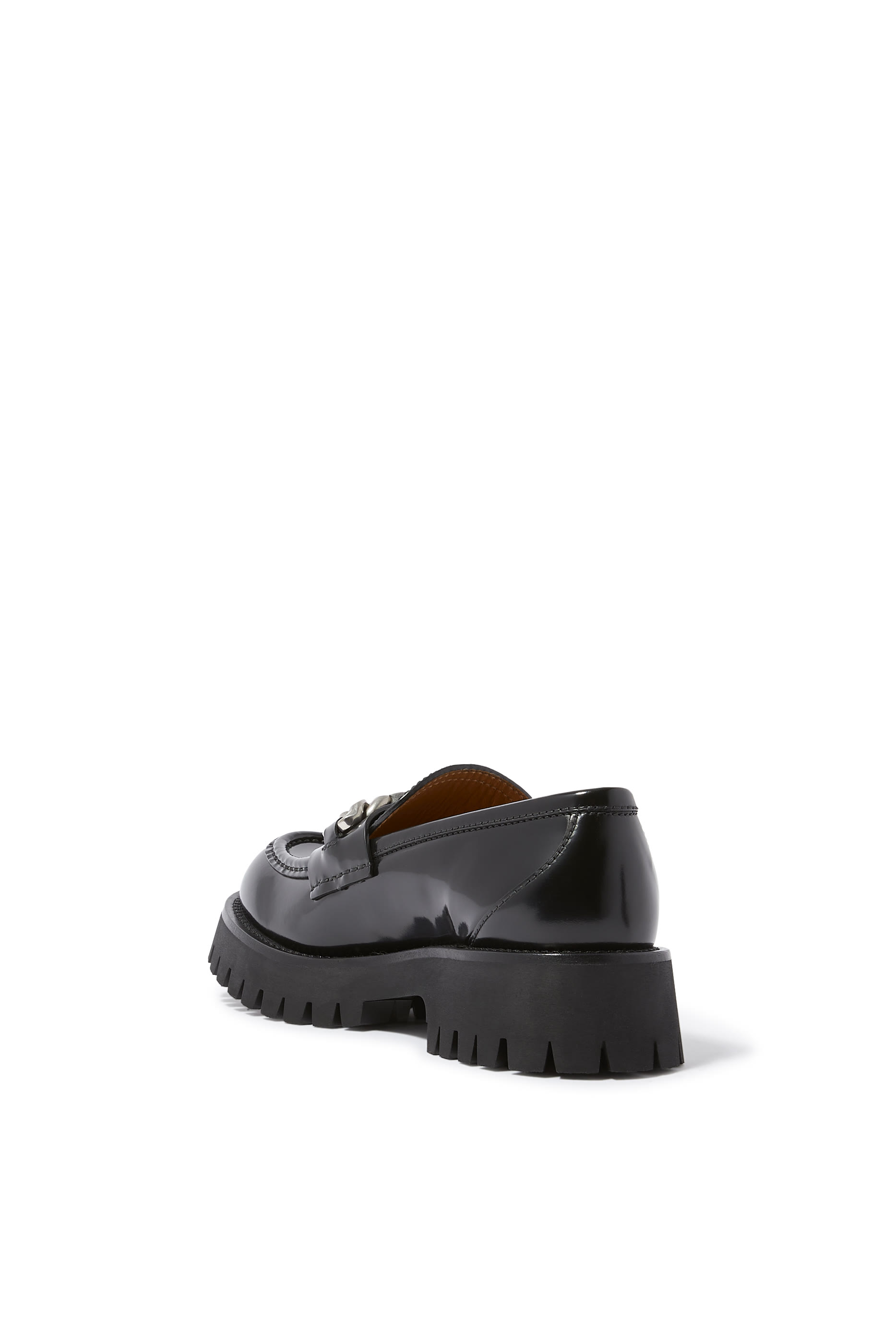 Lug Sole Leather Loafers