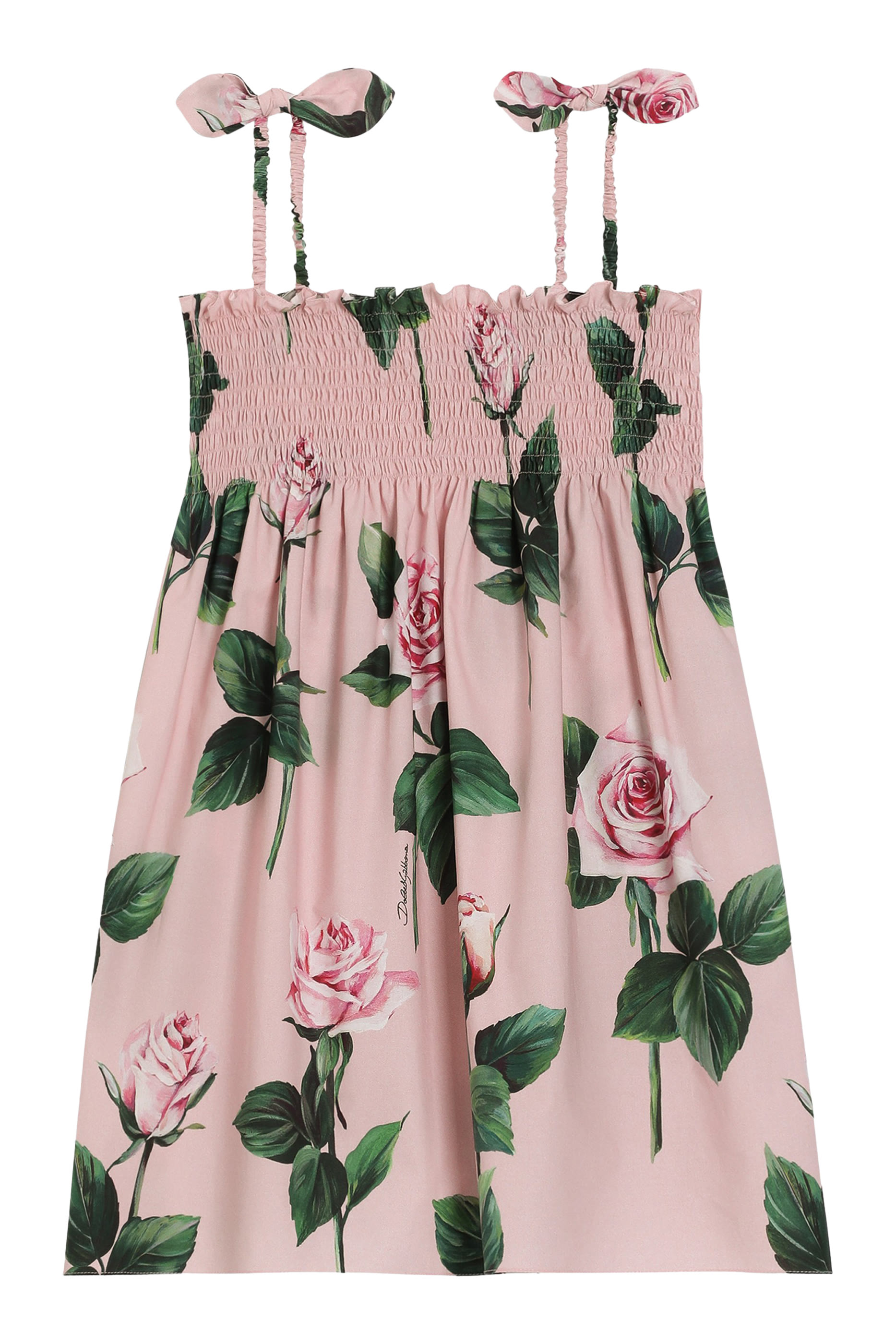 Kids Rose Print Poplin Dress