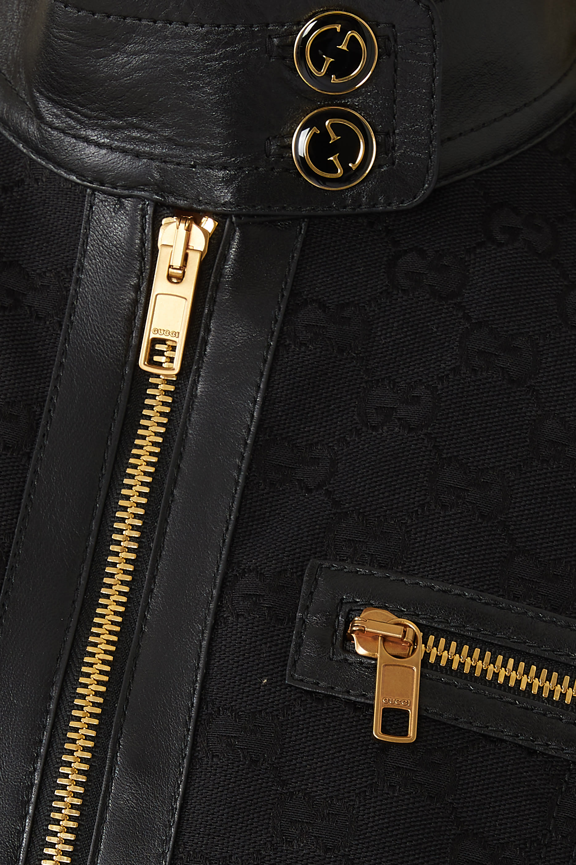 GG Canvas & Leather Jacket