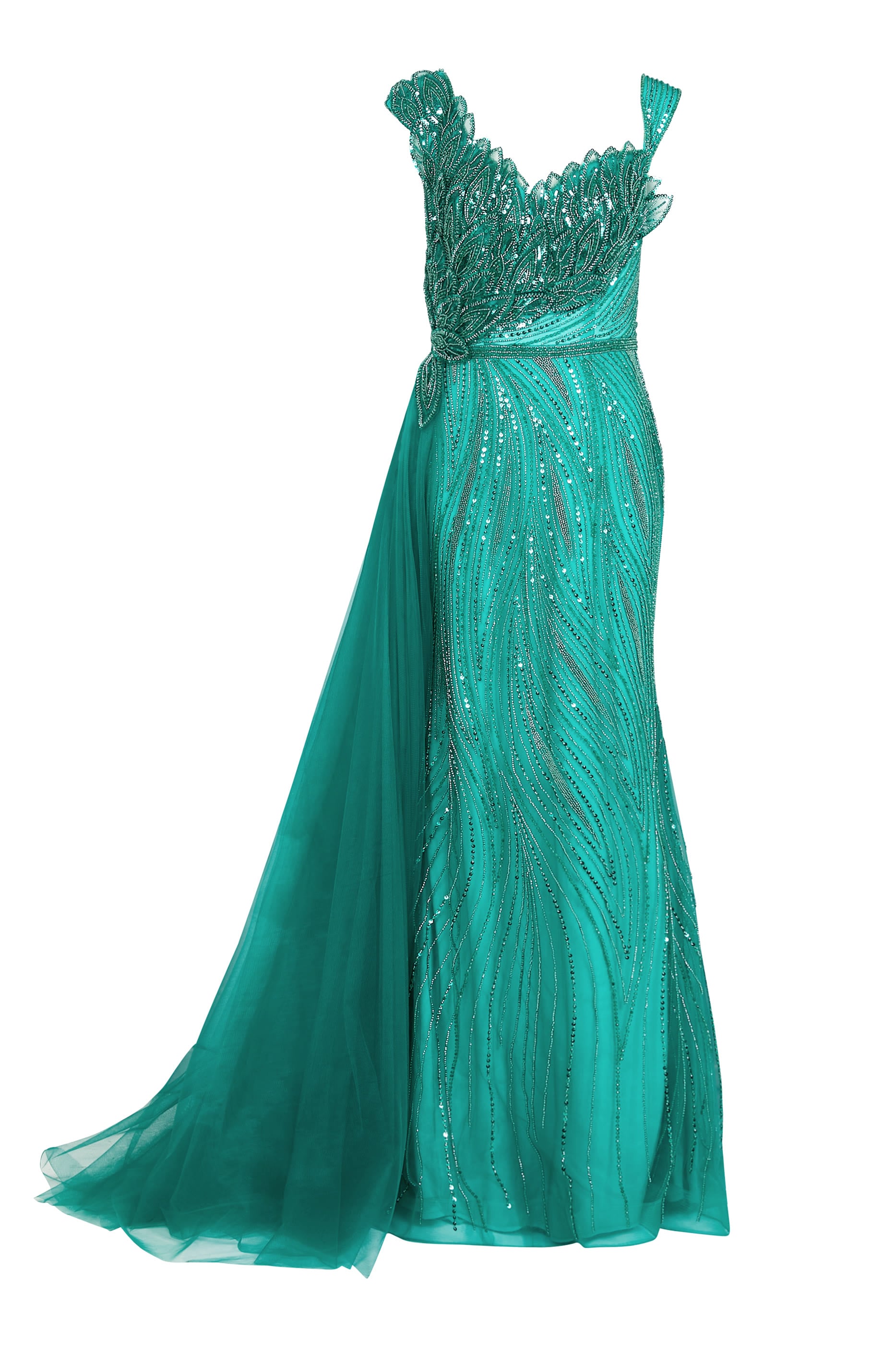 Sequin Embellished Sleeveless Gown
