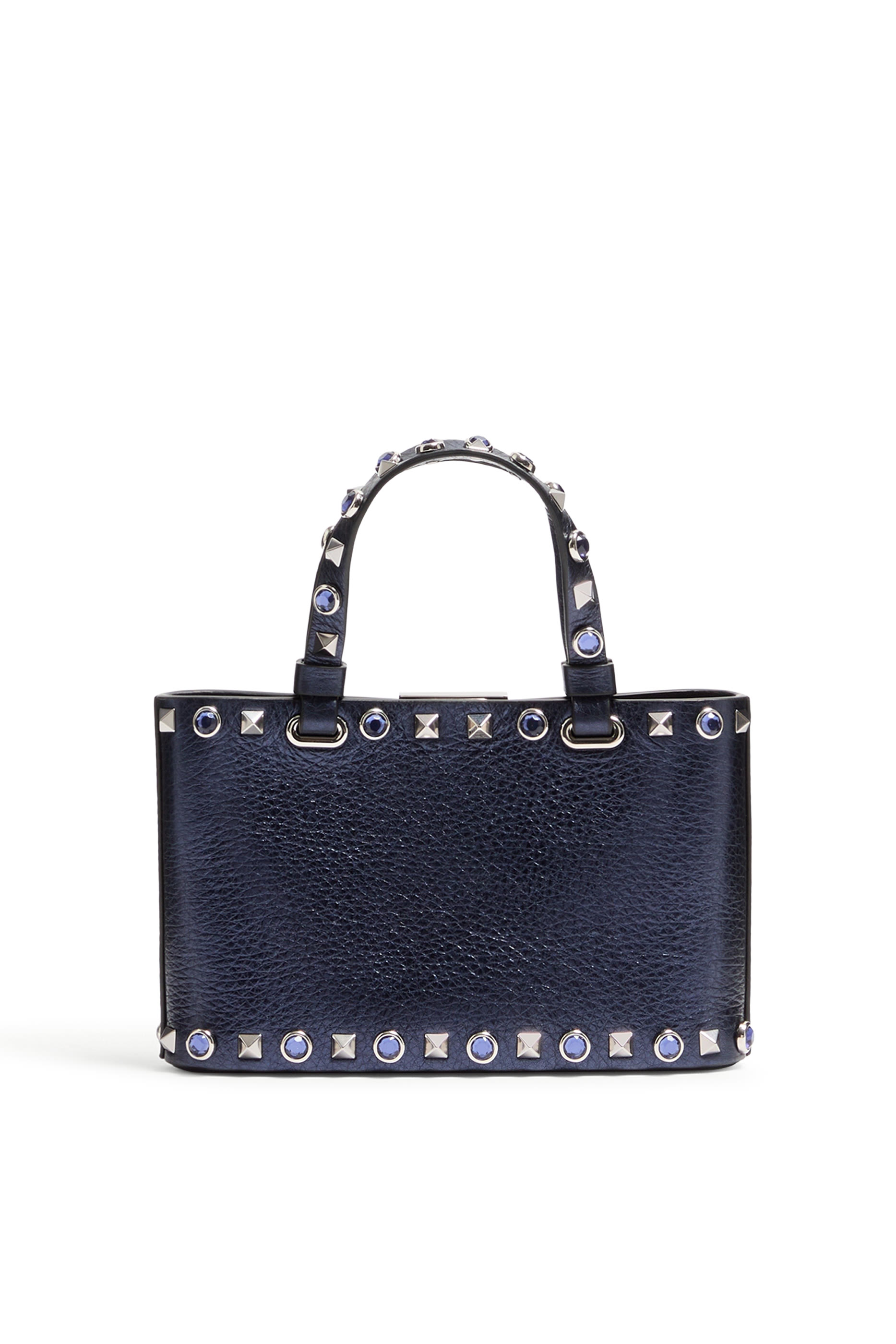 Rockstud Mini Shopping Bag in Laminated Calfskin