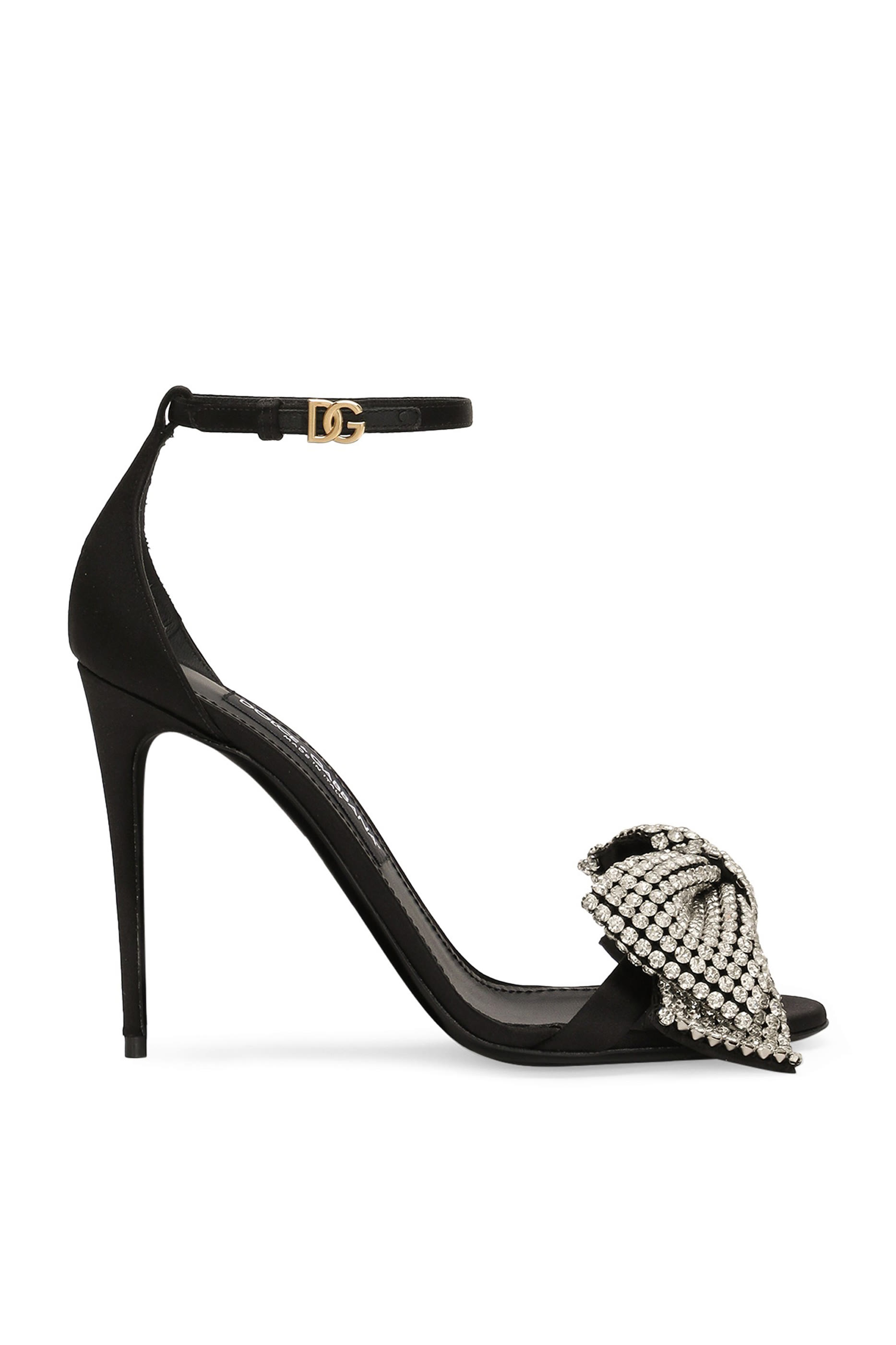 Crystal Bow 105 Satin Sandals