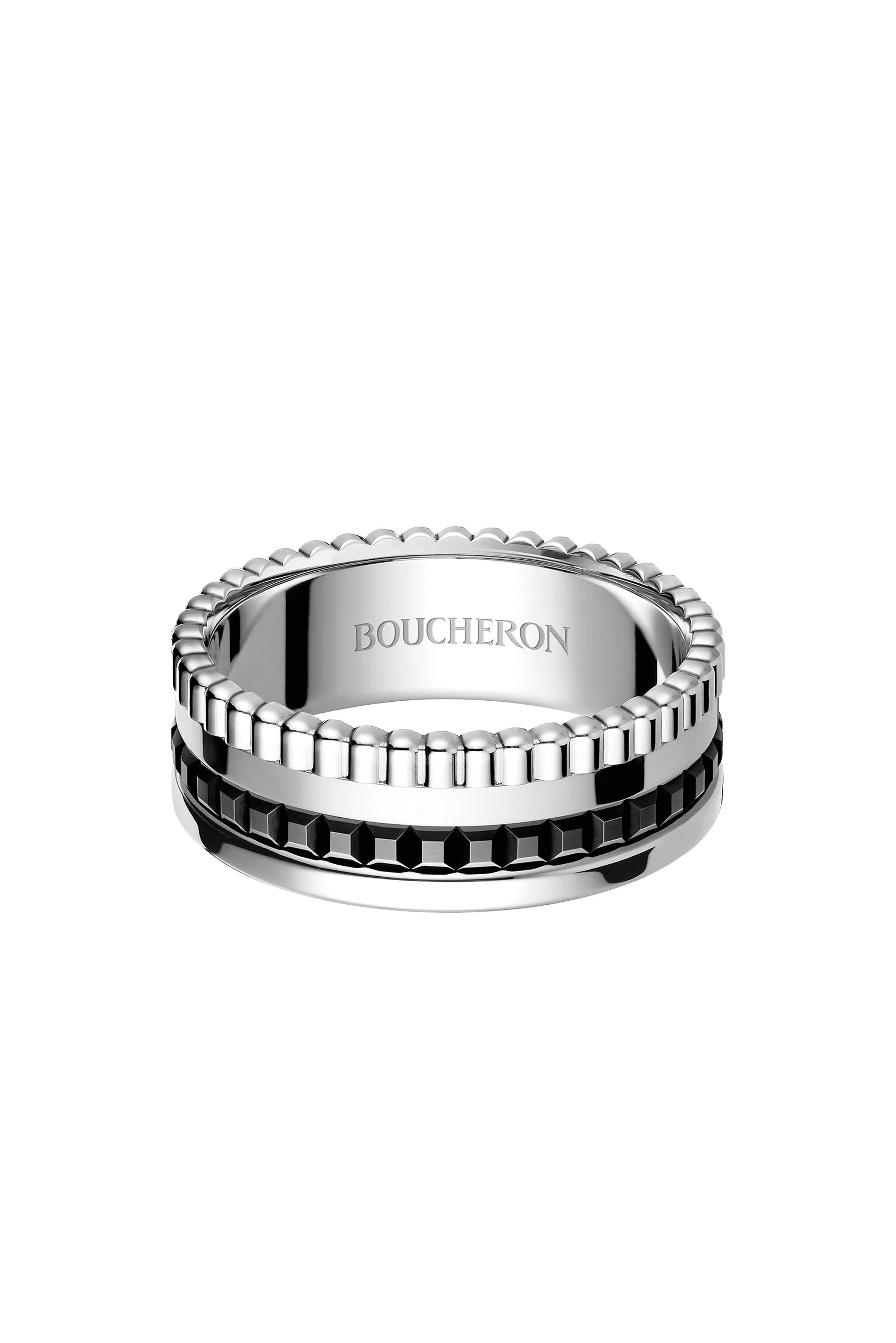 Quatre Black Edition Small Ring, 18k White Gold
