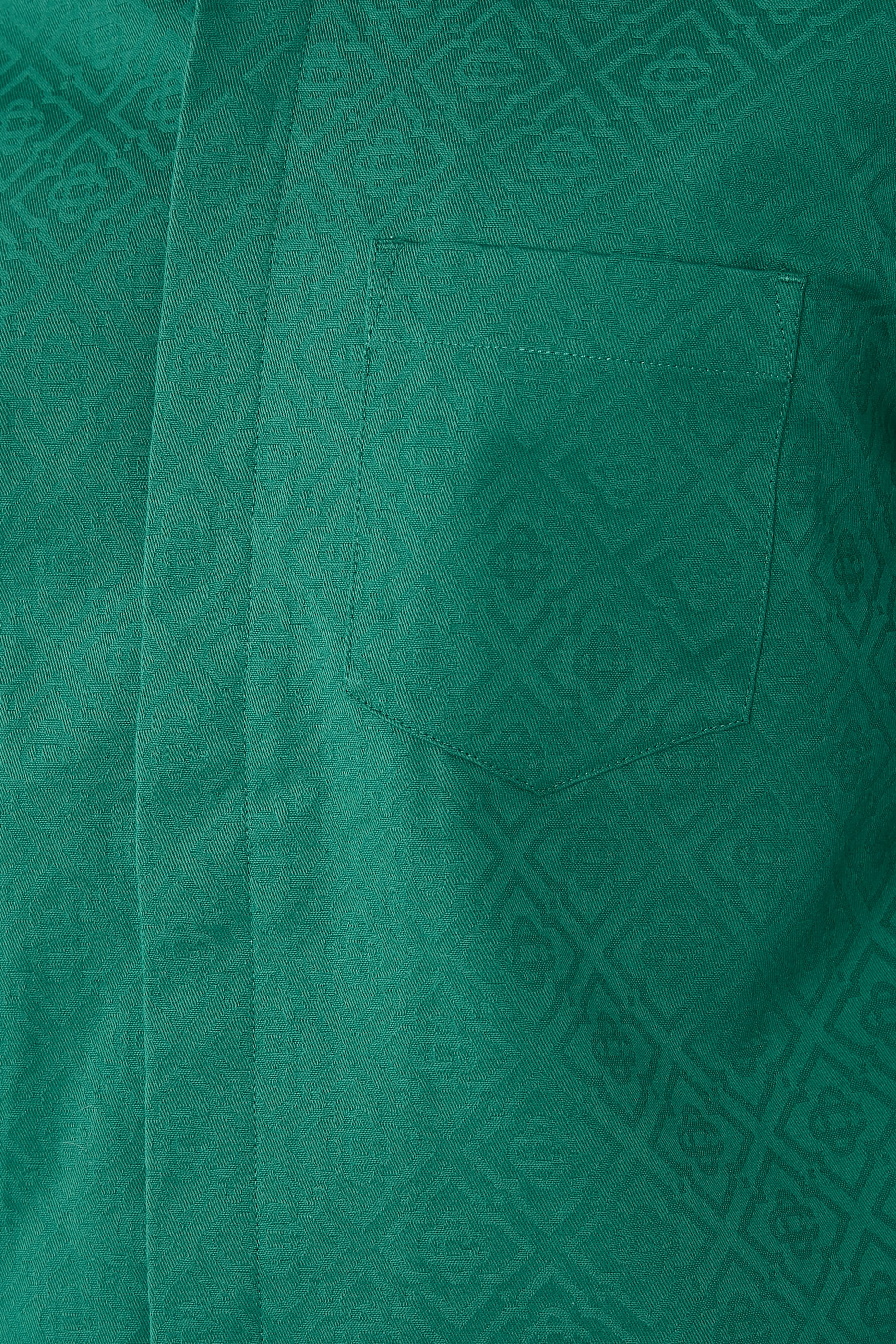 Cotton Monogram Short-Sleeve Jacquard Shirt