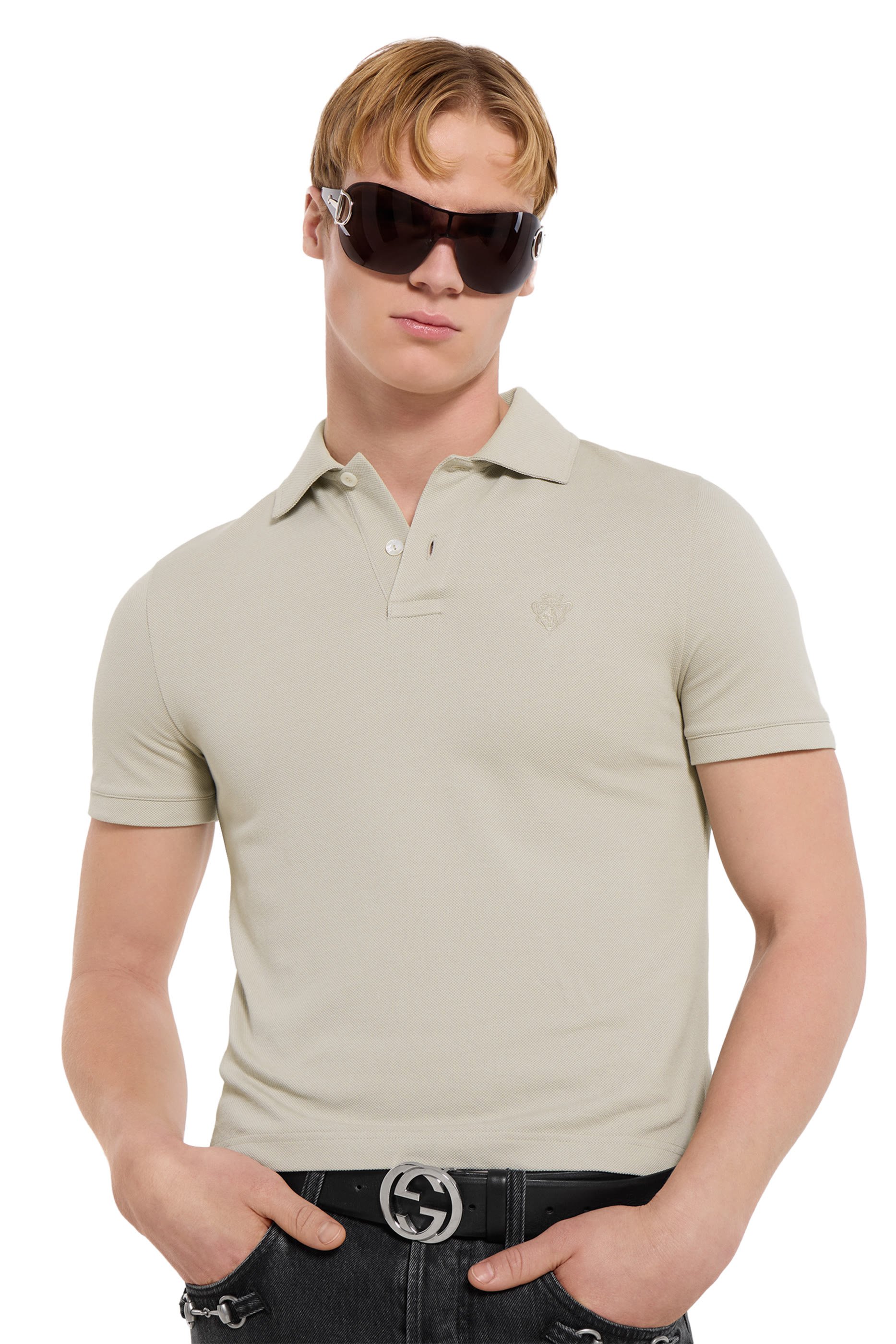Cotton Piqu&eacute; Polo Shirt with Embroidery
