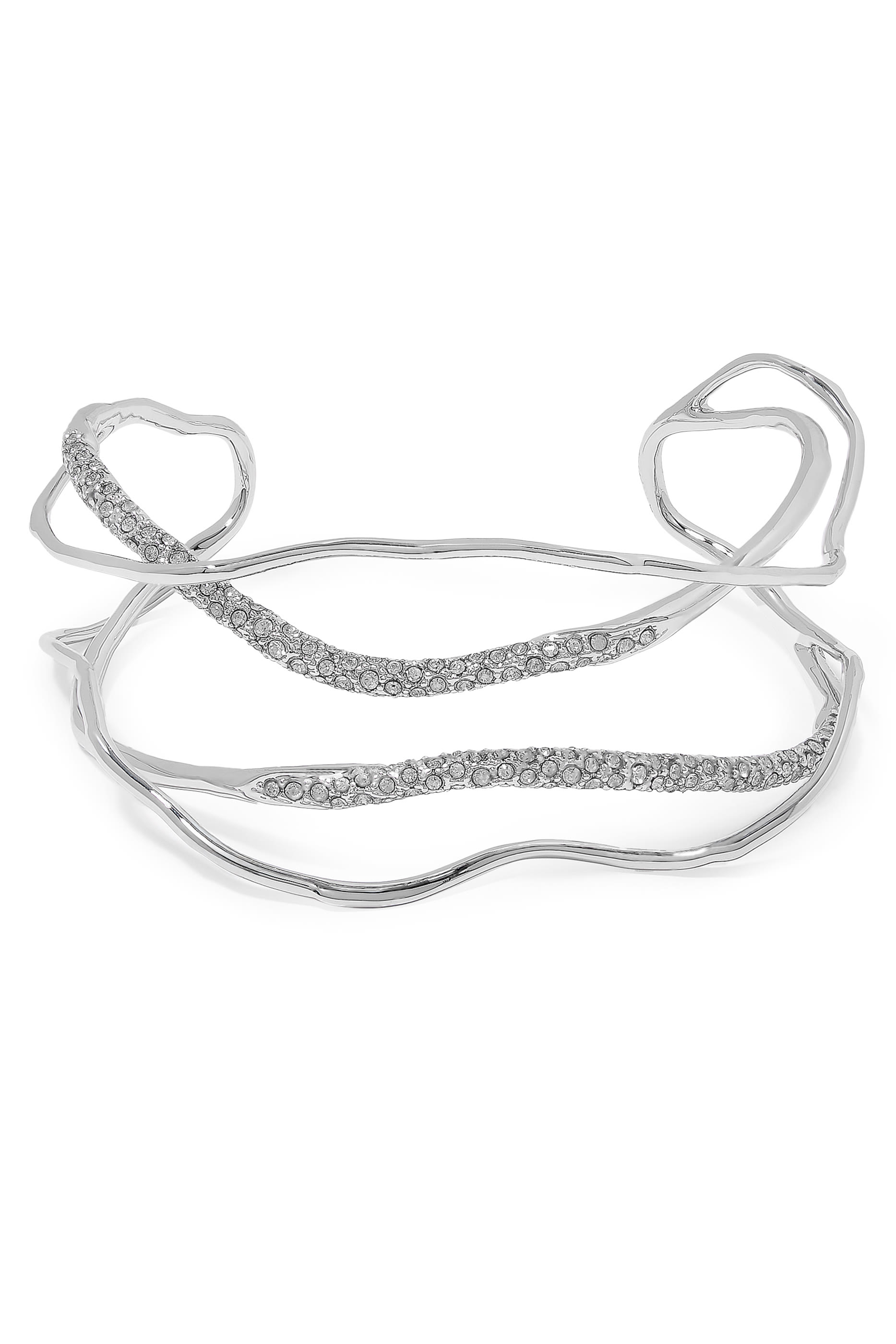 Solanales Crystal Intertwined Cuff Bracelet