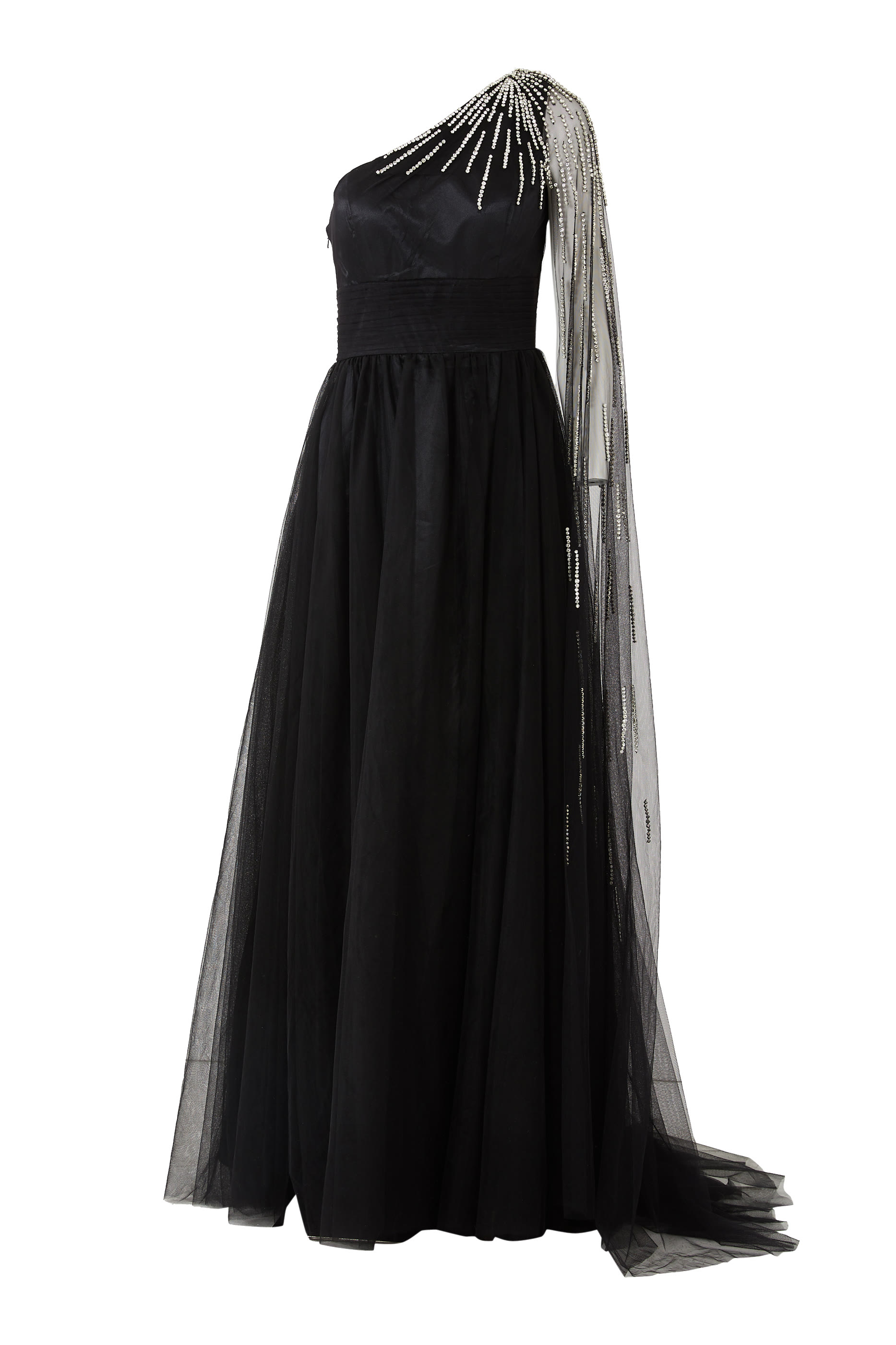 Embellished One Shoulder Gown