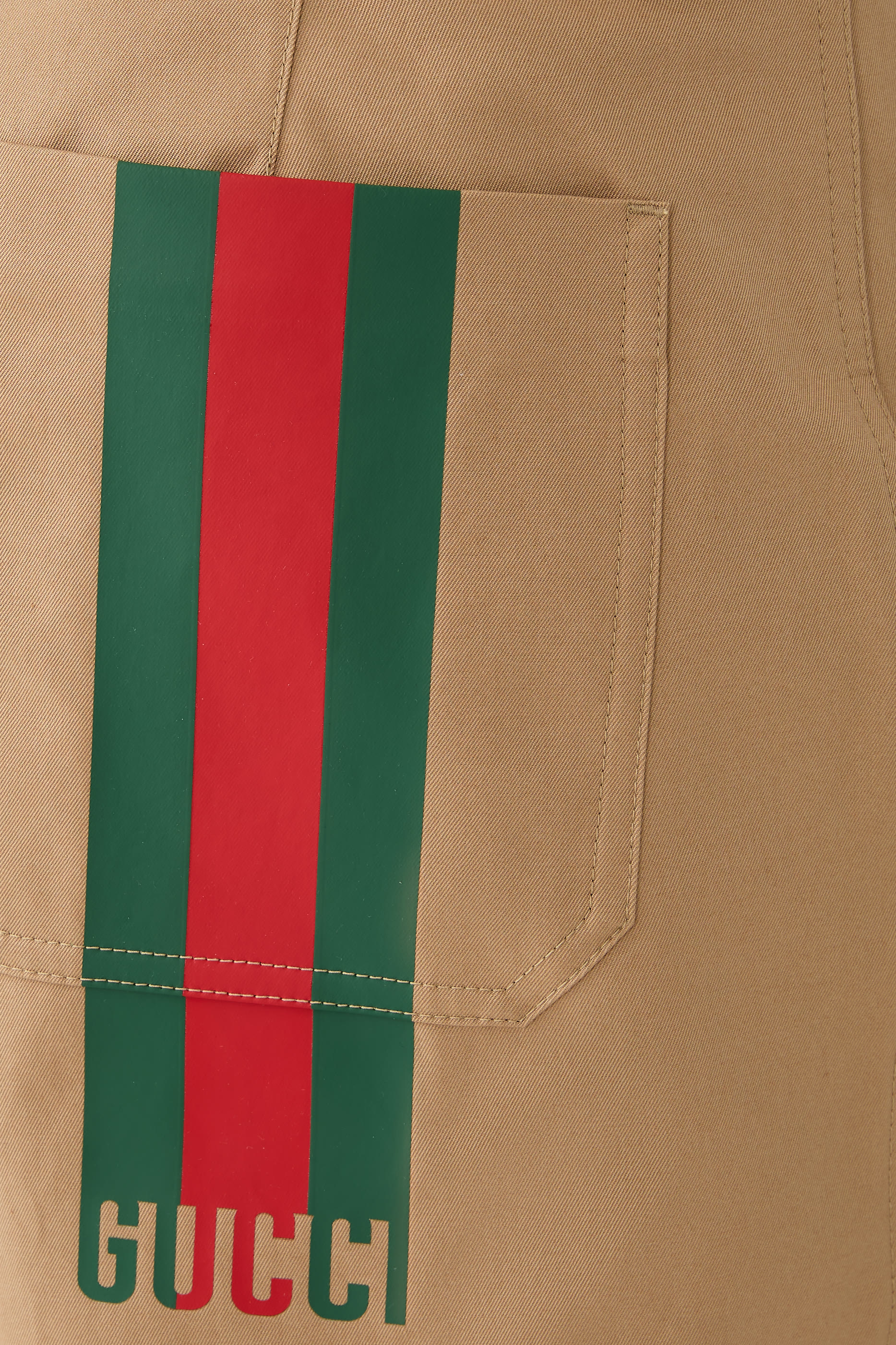 Compact Cotton Twill Pants with Web