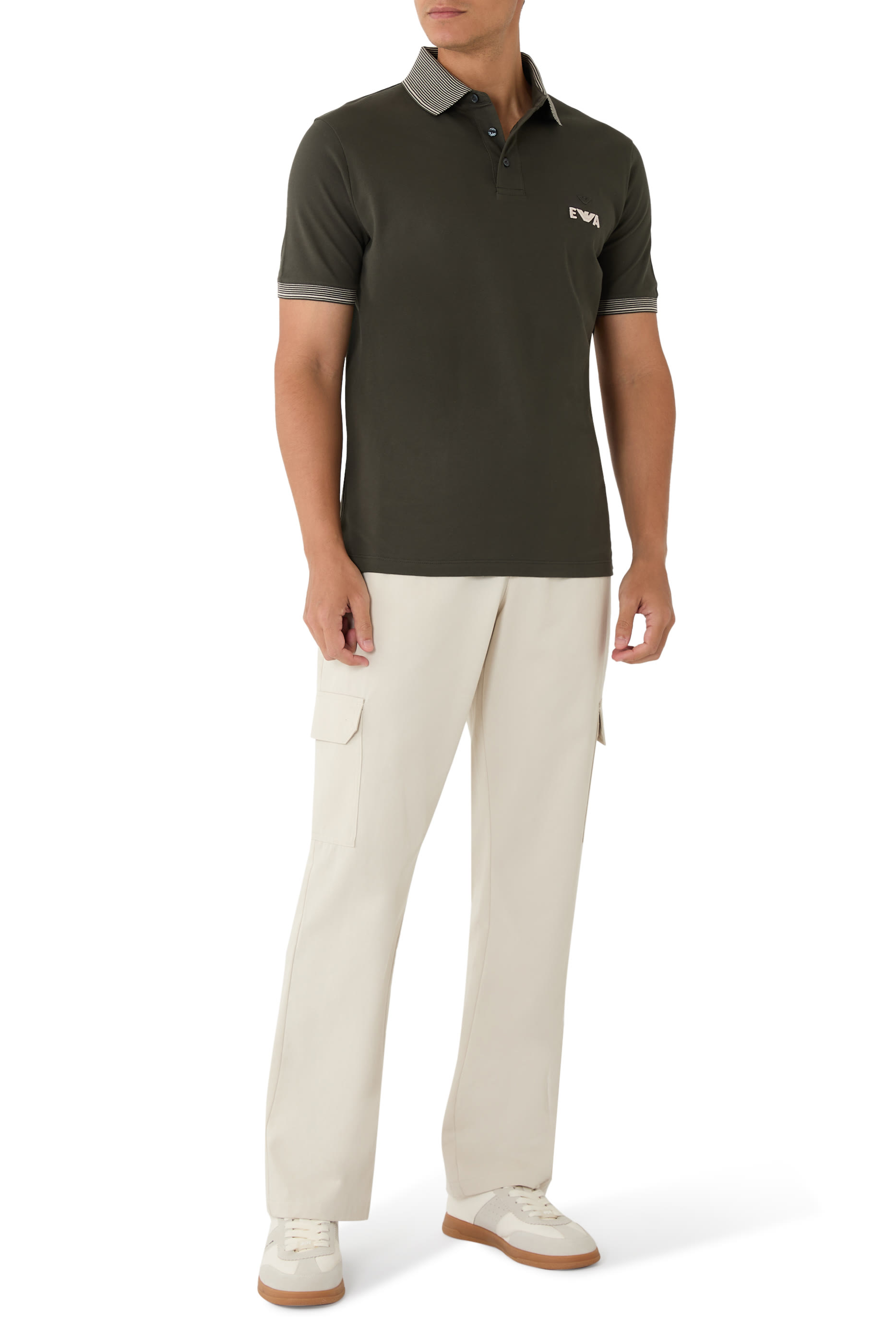 EA Logo Embroidered Piqué Polo Shirt