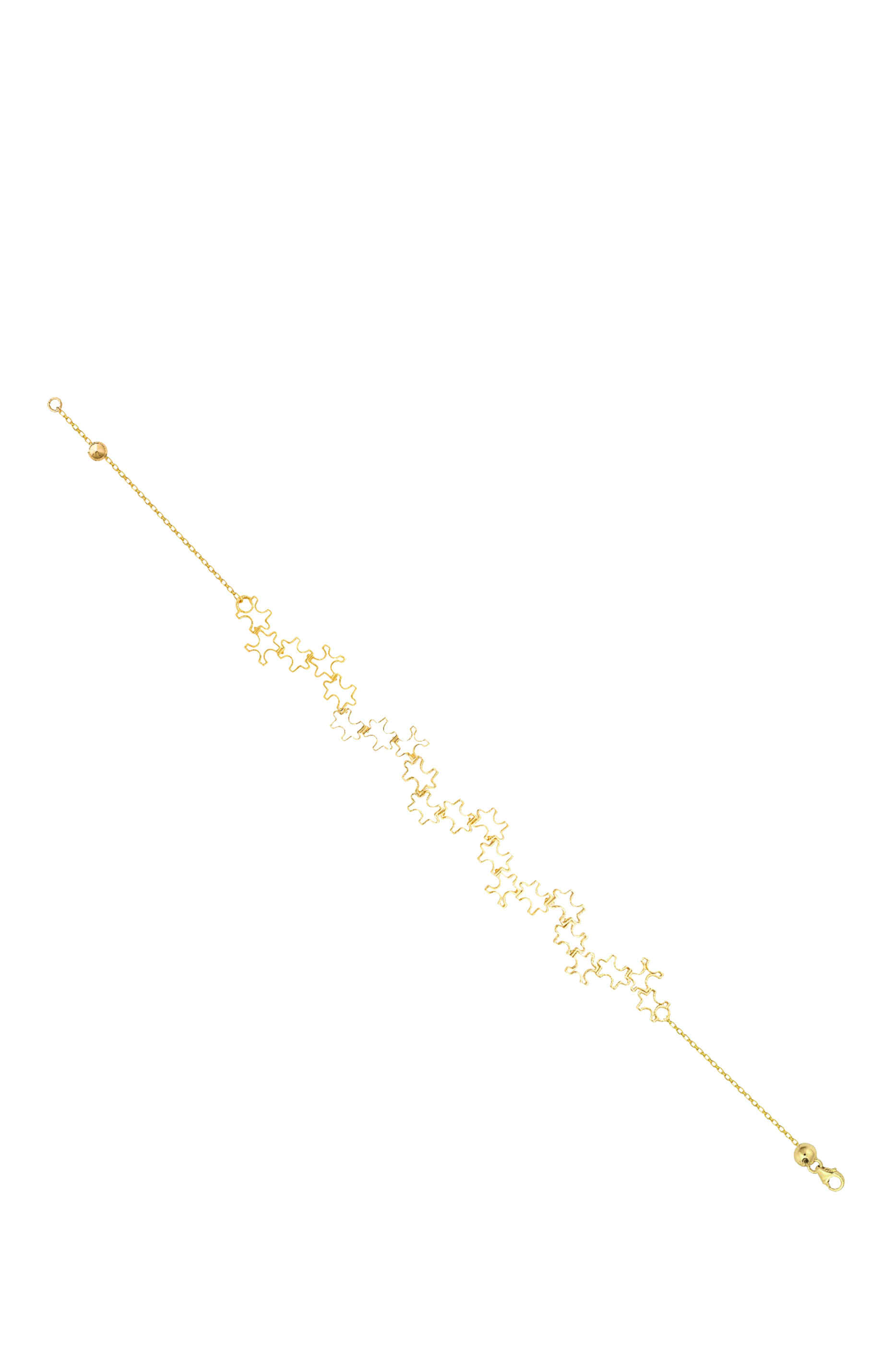  Puzzle Cage Short Bracelet, 18K Yellow Gold
