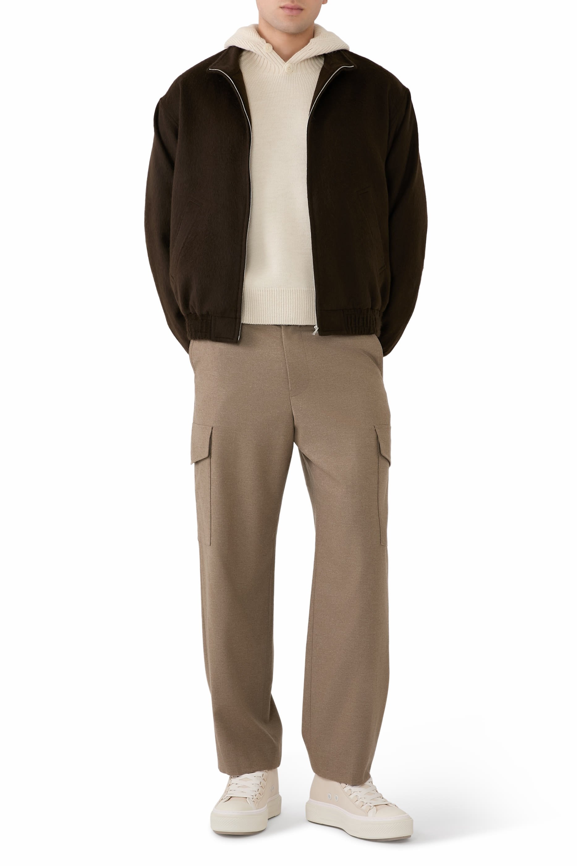 Wool Fulling Flannel Cargo Slacks 