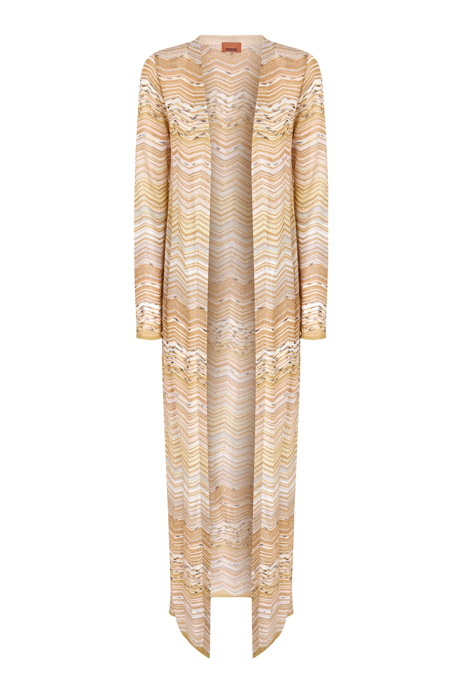 Chevron Pattern Sequin Long Cardigan