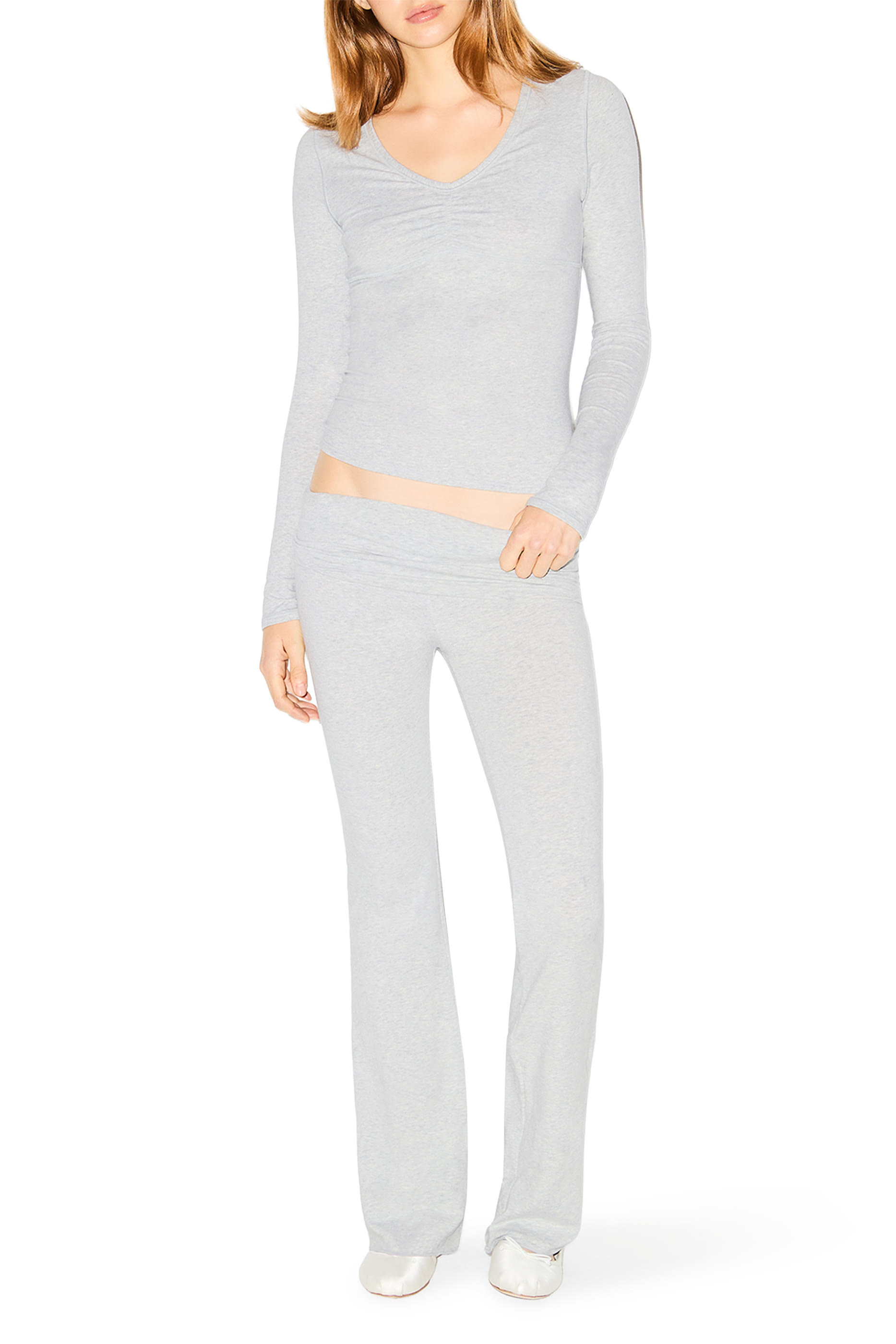  Cotton Jersey Foldover Pants 