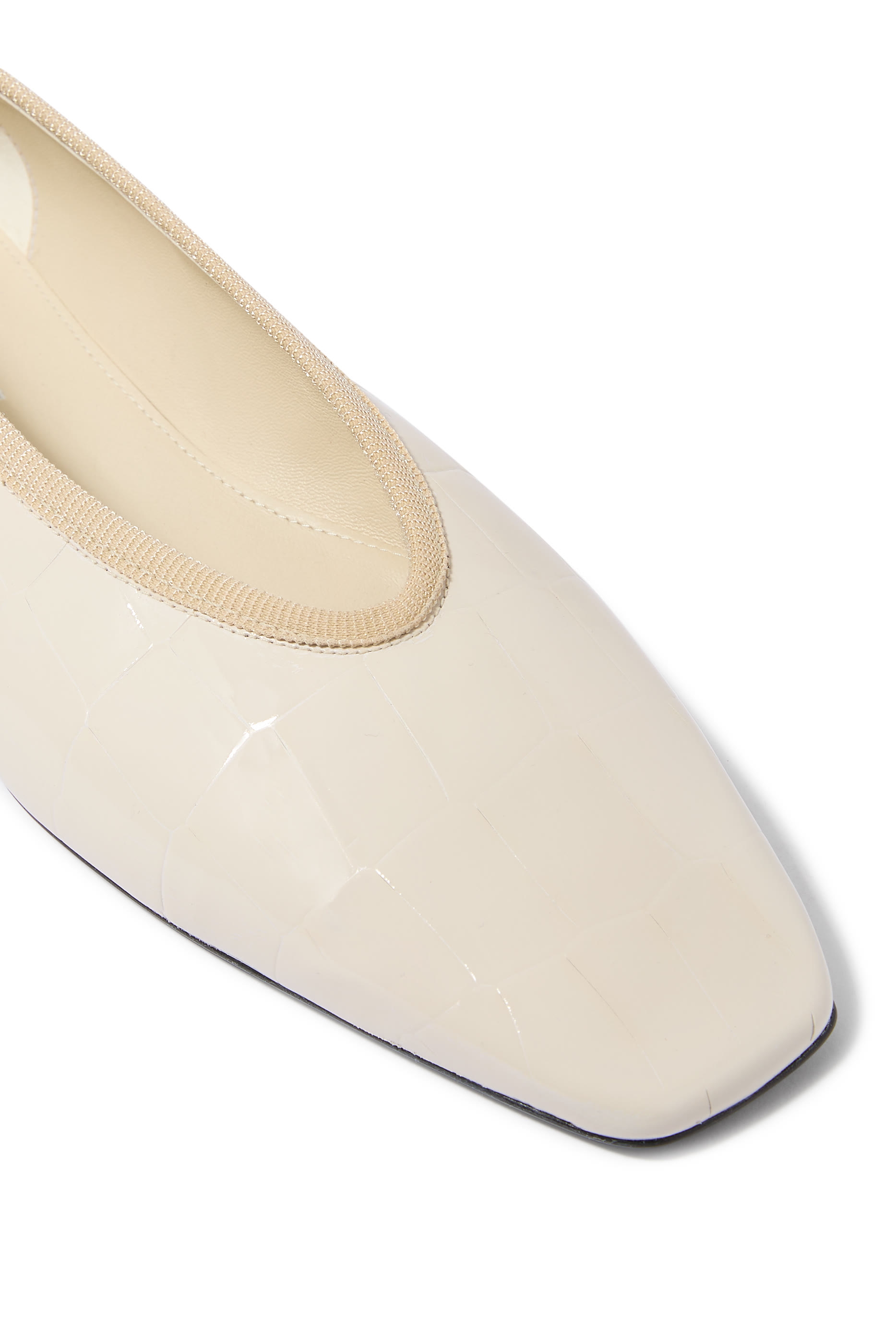 Minimalist Croco-Embossed Ballerinas