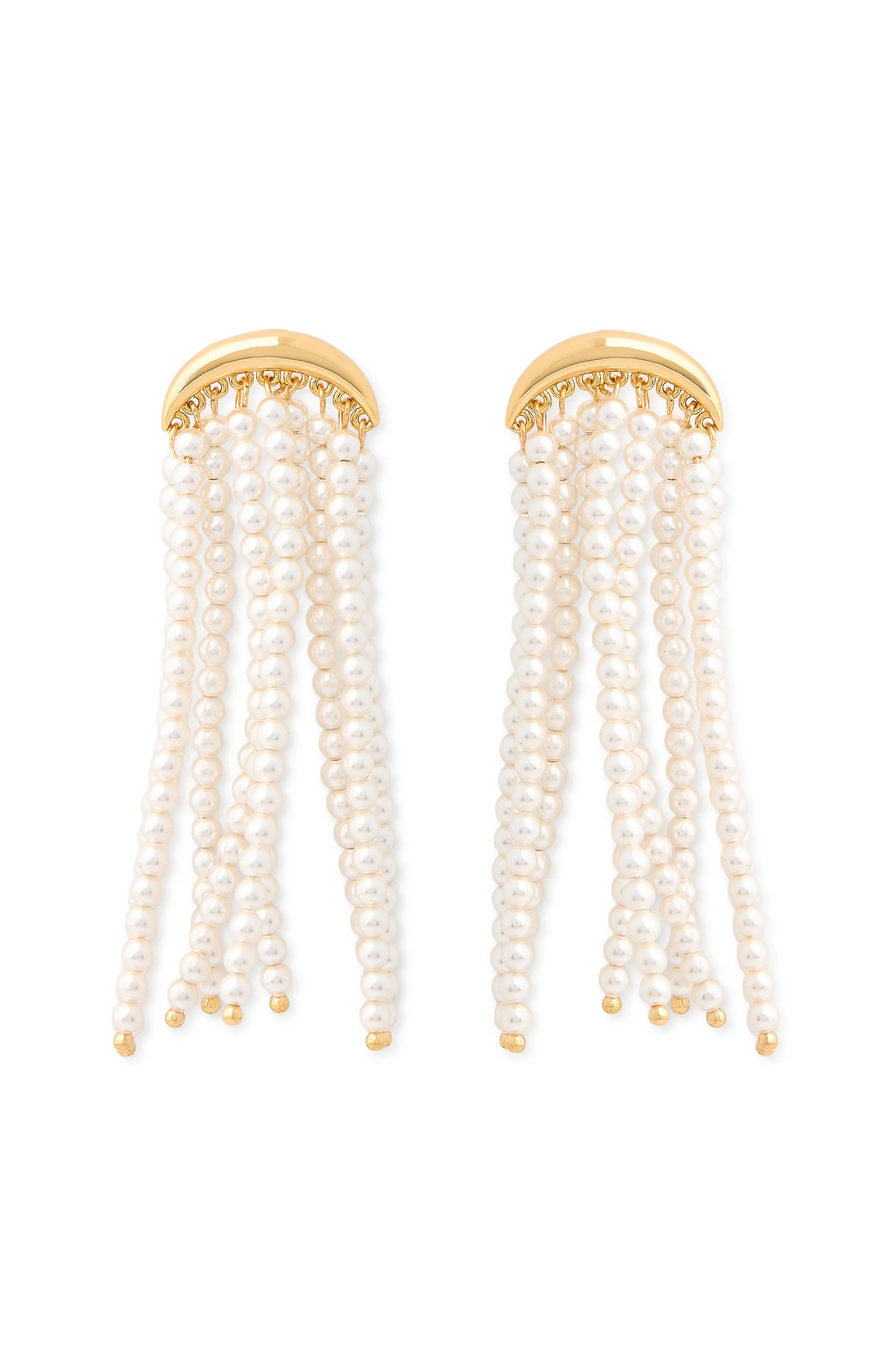 Pearl Earrings, 24K Gold-Plated Brass