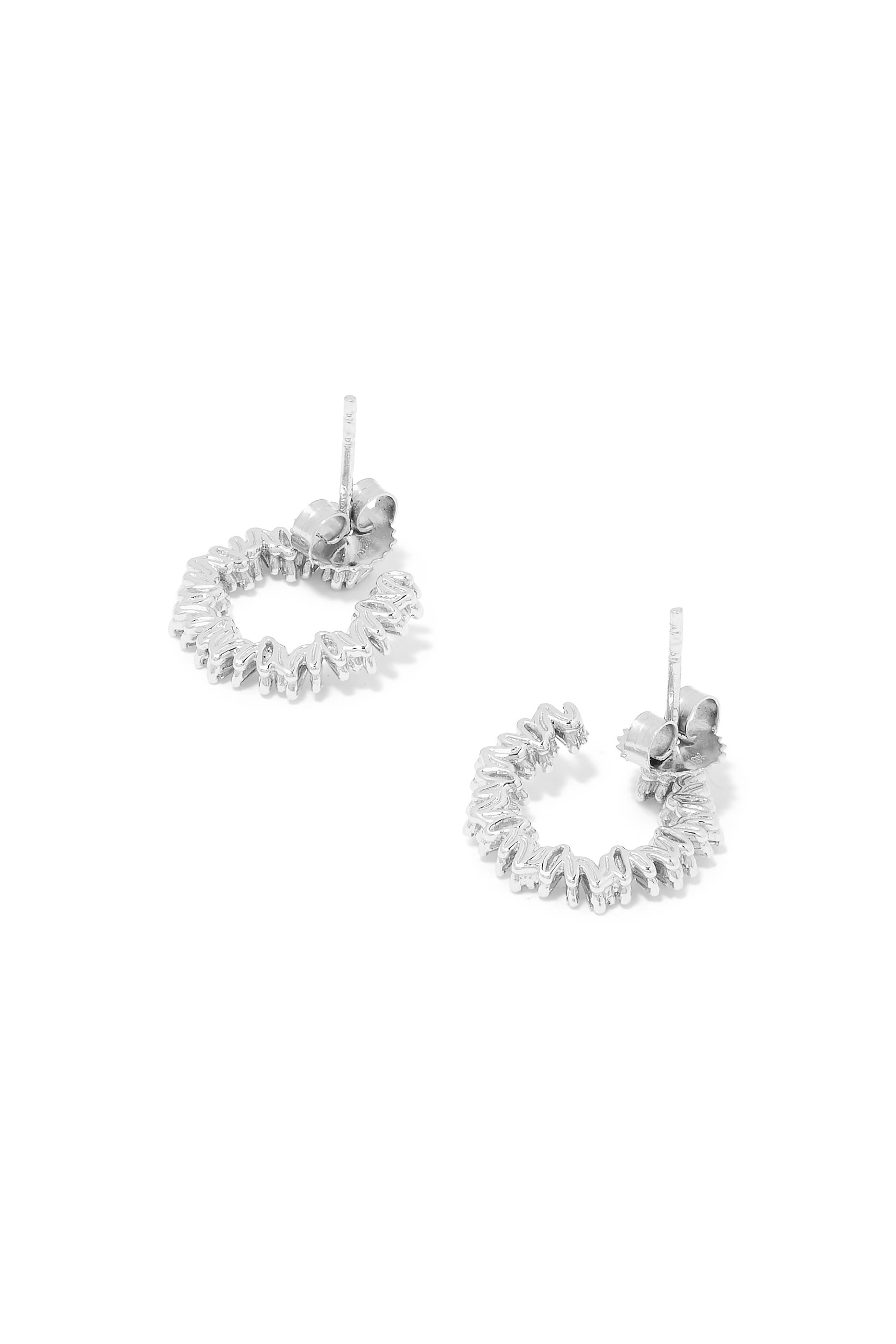 Spiral 18k White Gold Hoop Earrings
