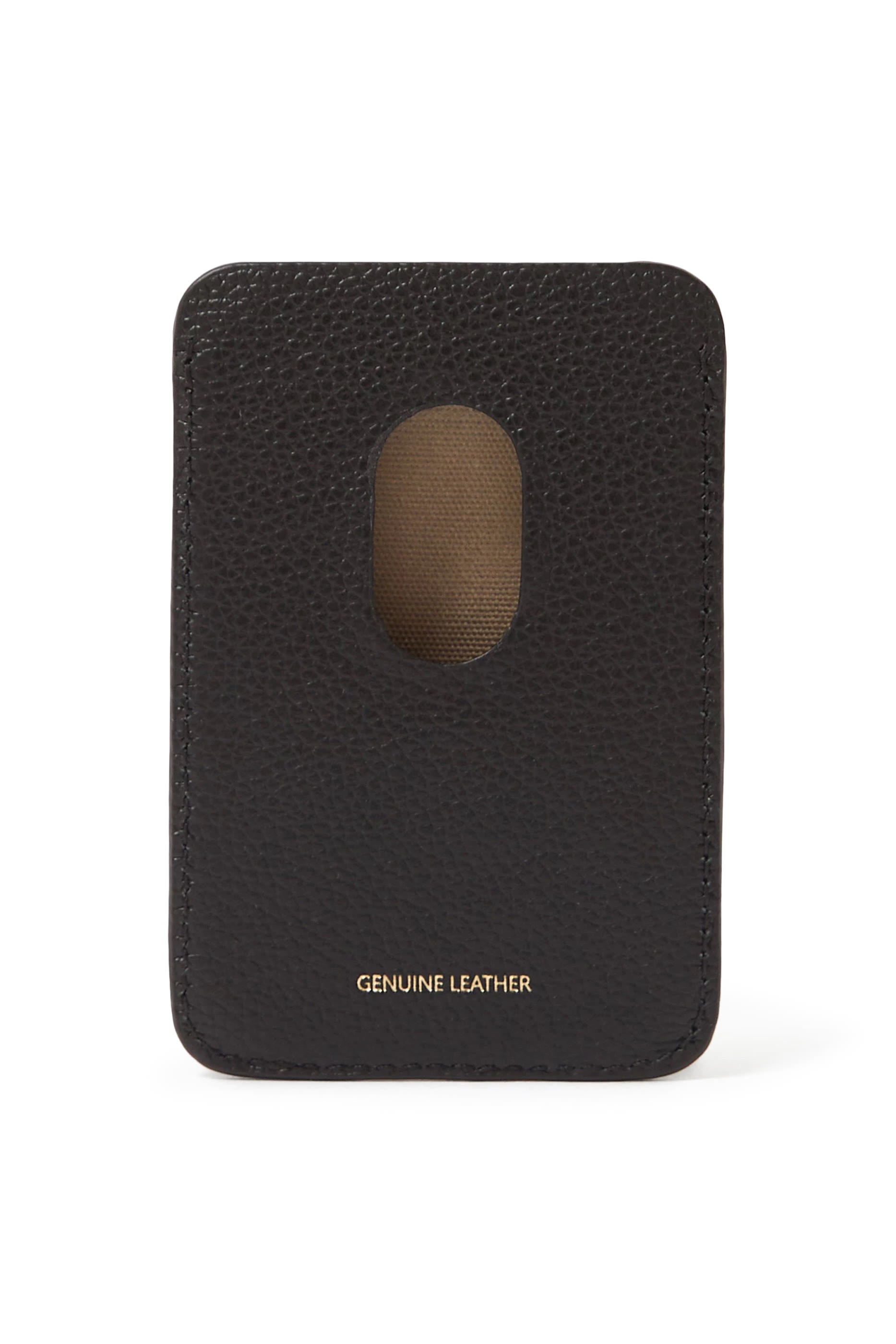 Grained Leather Phone & Card Holder