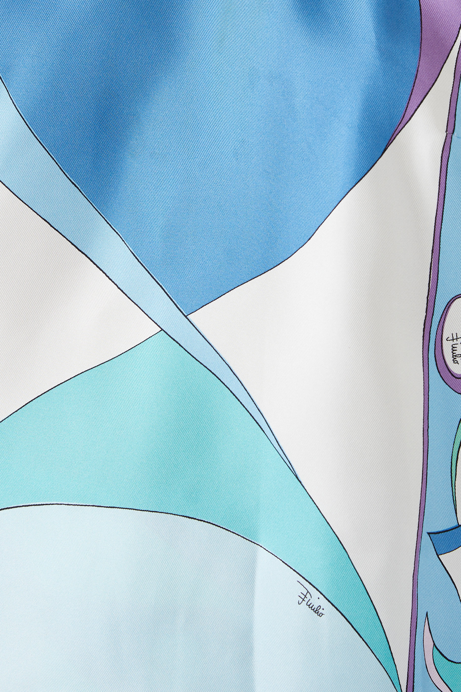 Pesci-Print Silk-Twill Top