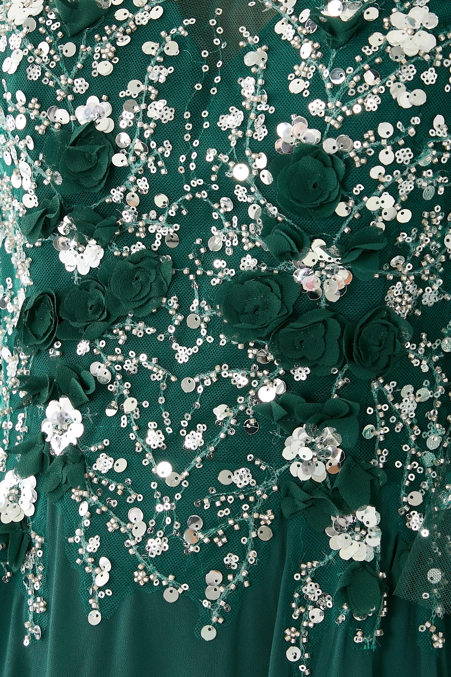 Sequin Embellished Cape Gown