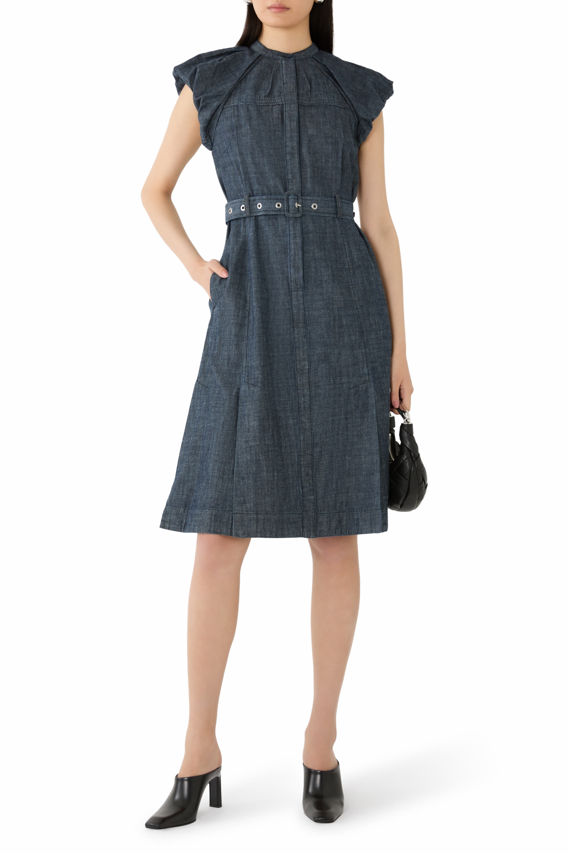 Denim Puff Sleeves Dress