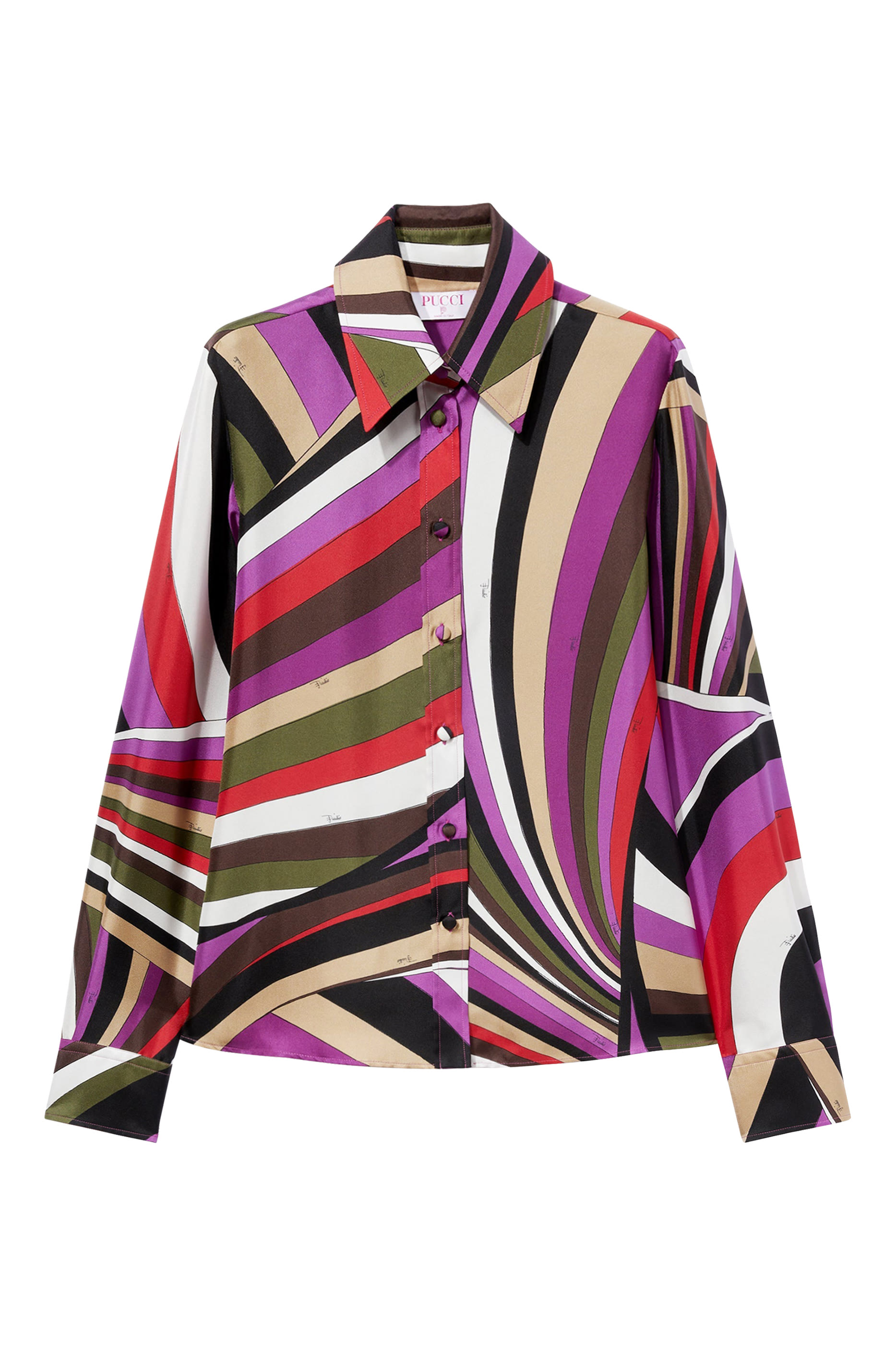 Iride-Print Silk-Twill Shirt