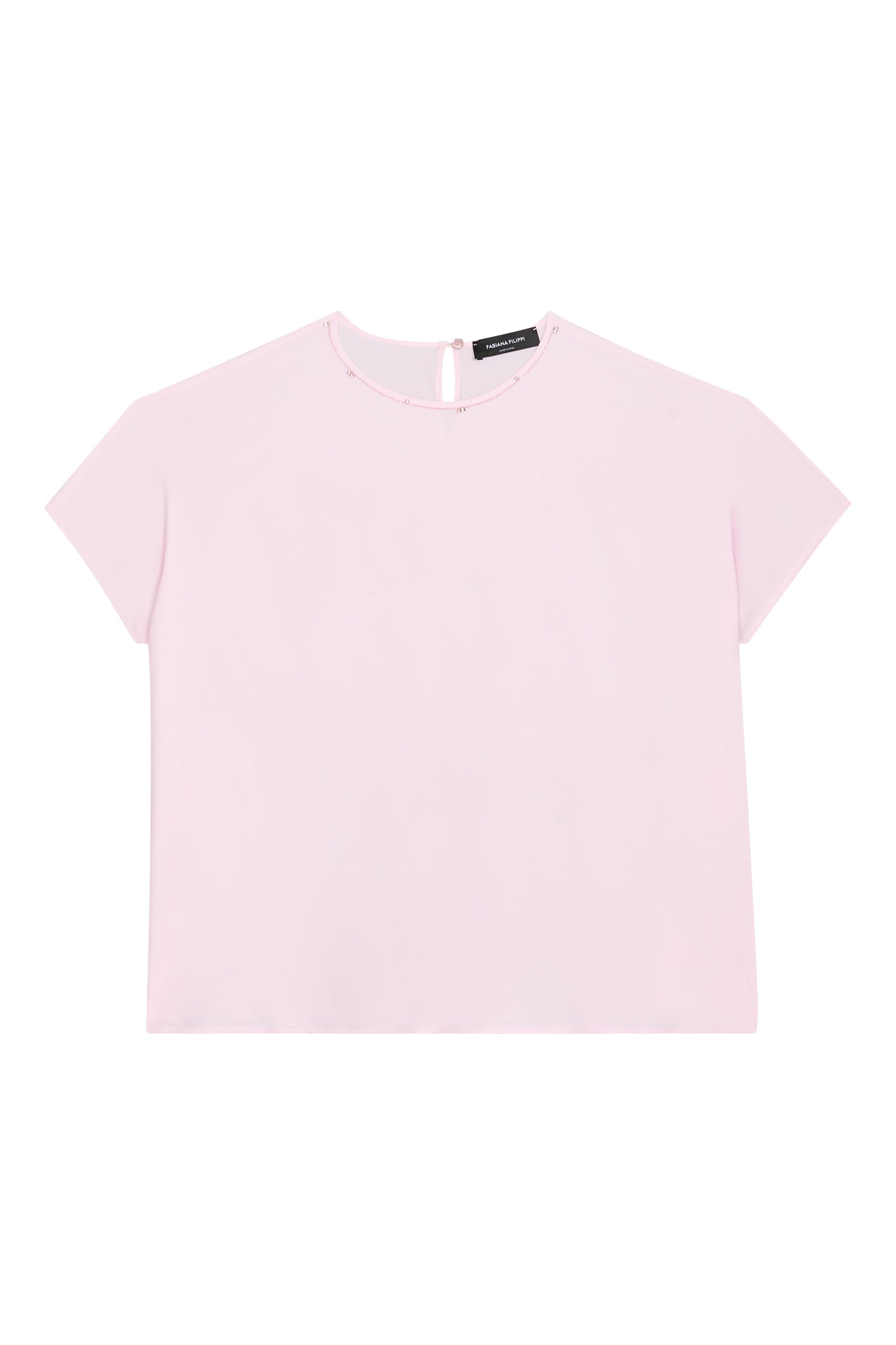  Beaded-Trim Crewneck Top 