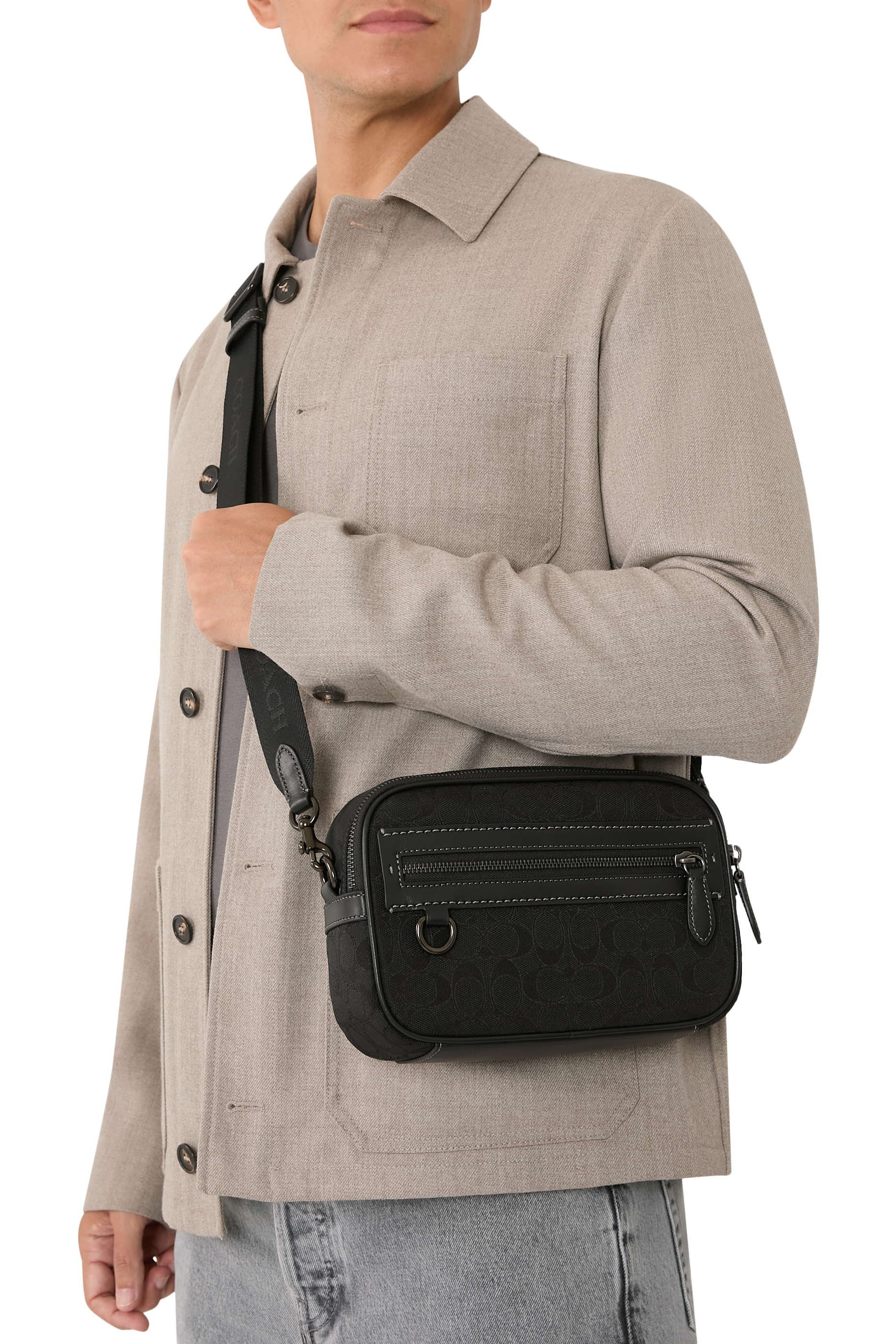 Theo Camera Bag in Signature Jacquard