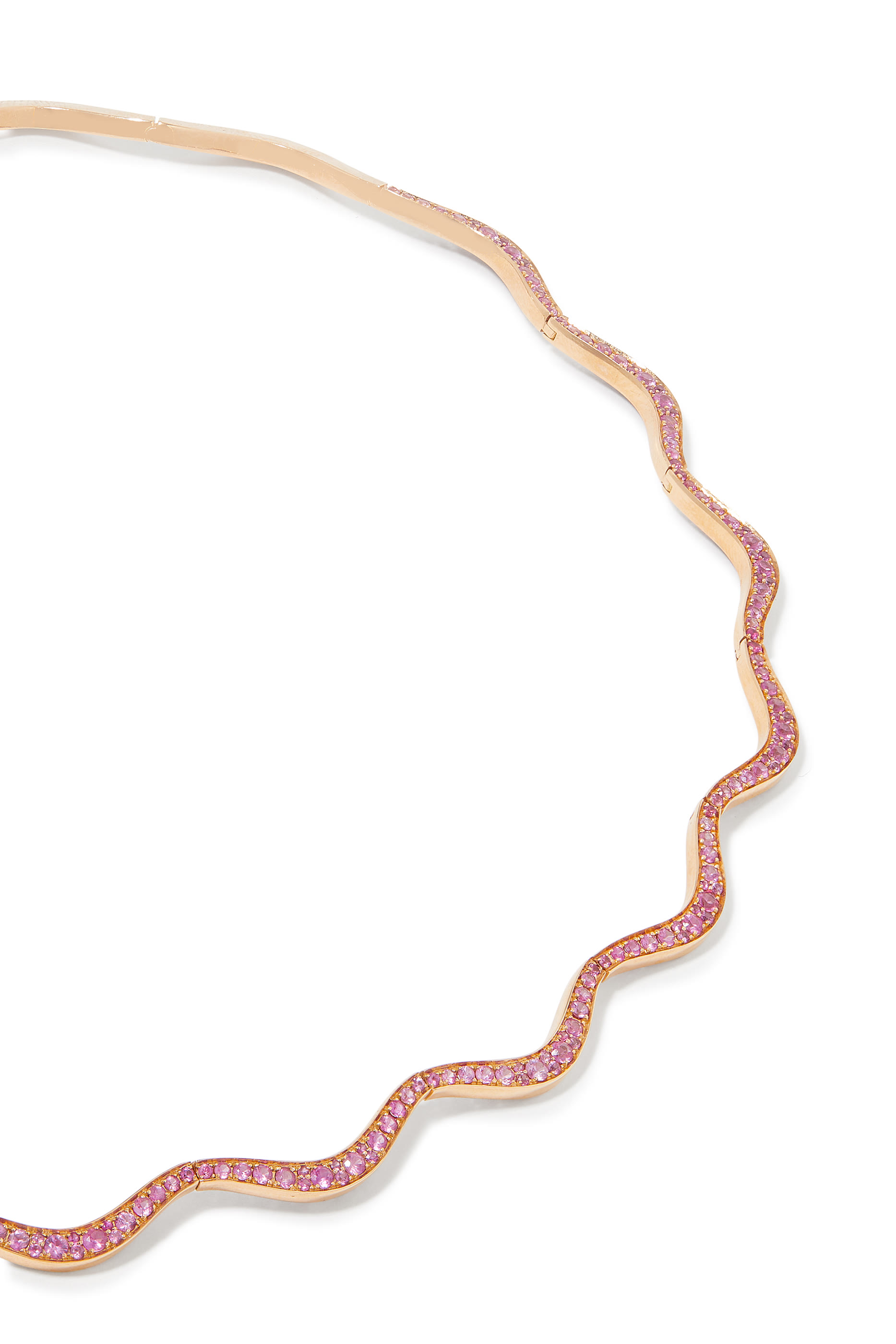 Wave Choker, 18k Rose Gold & Pink Sapphires