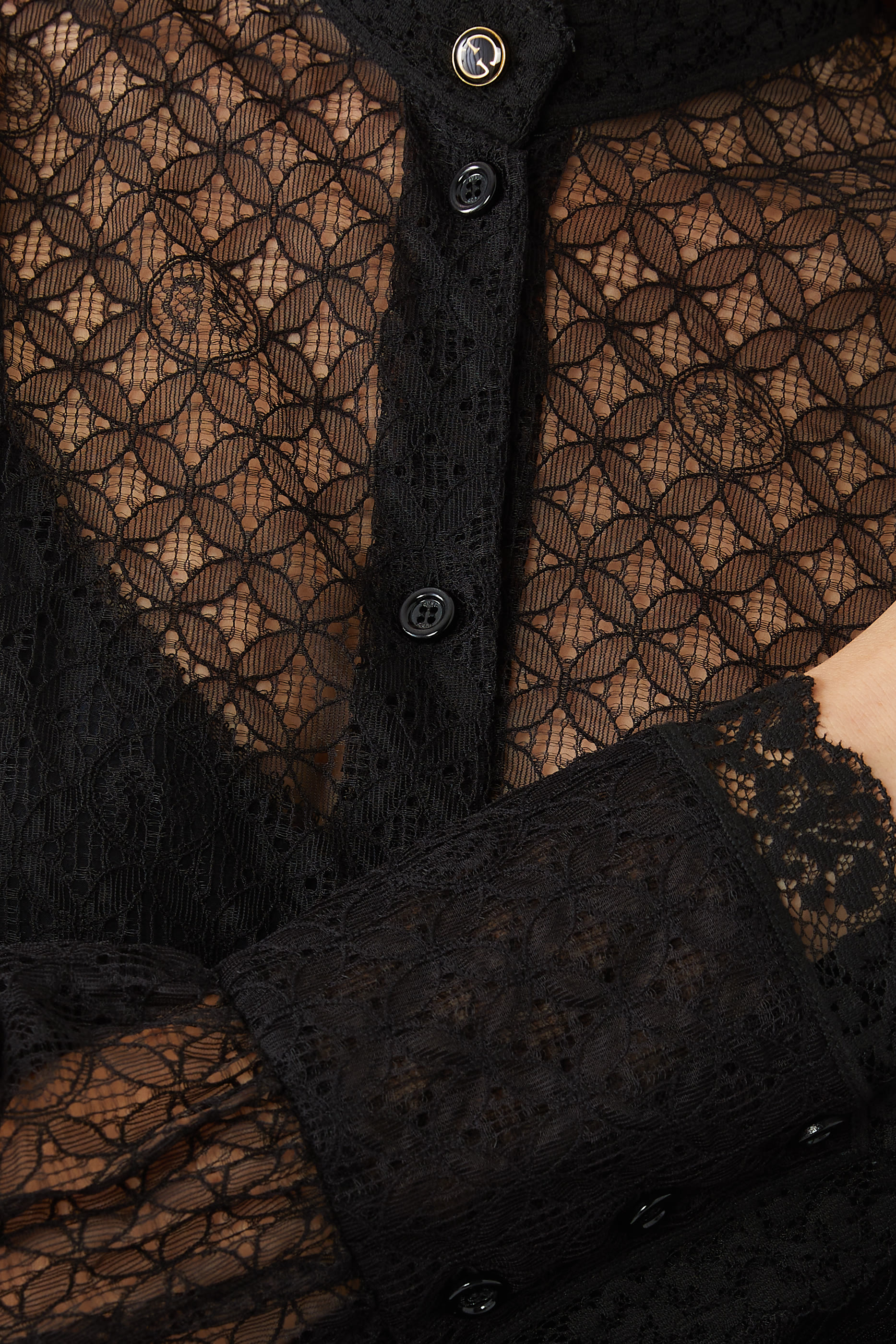 GG Lace Puff-Sleeve Shirt