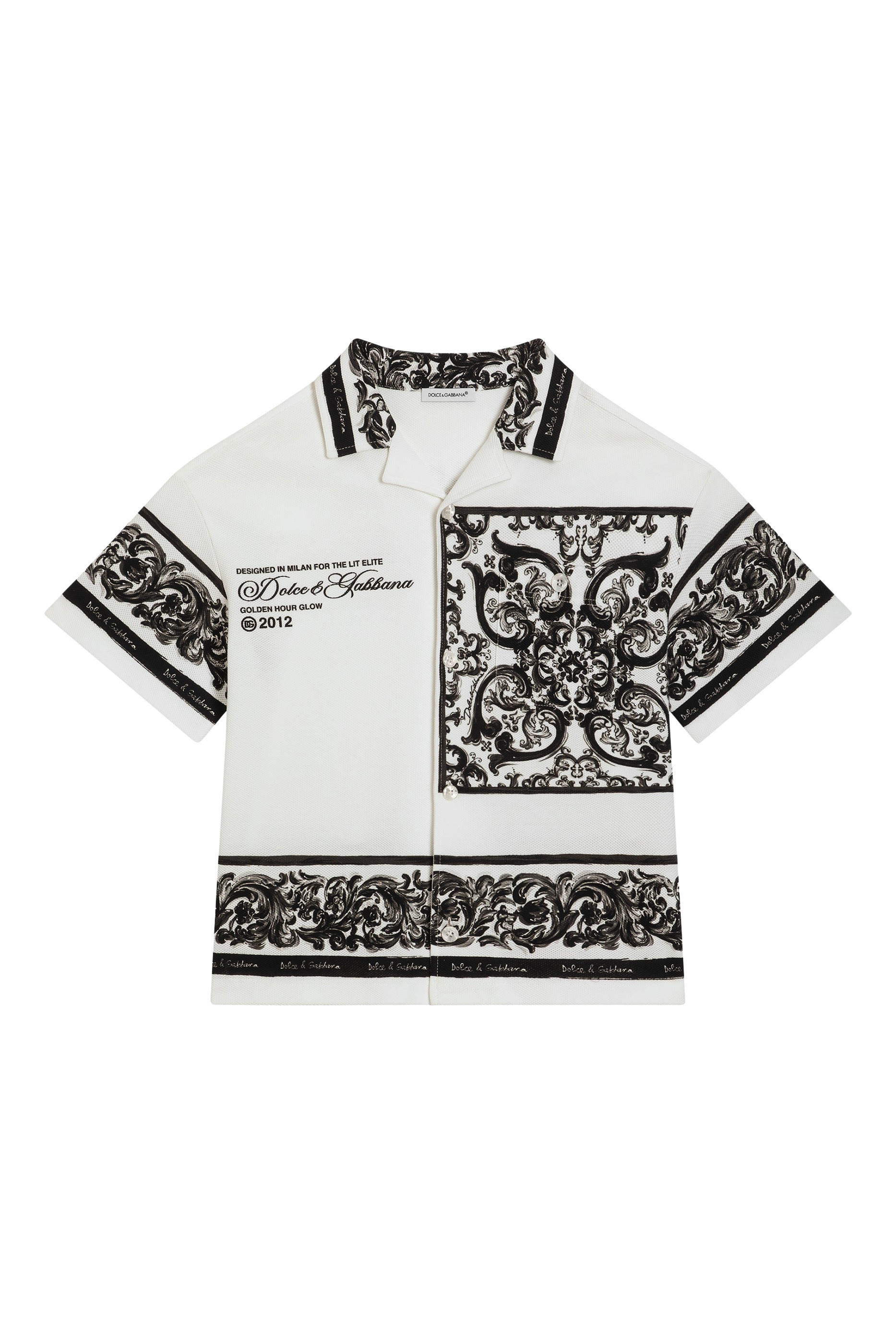 Kids Majolica-Print Double Pique Shirt