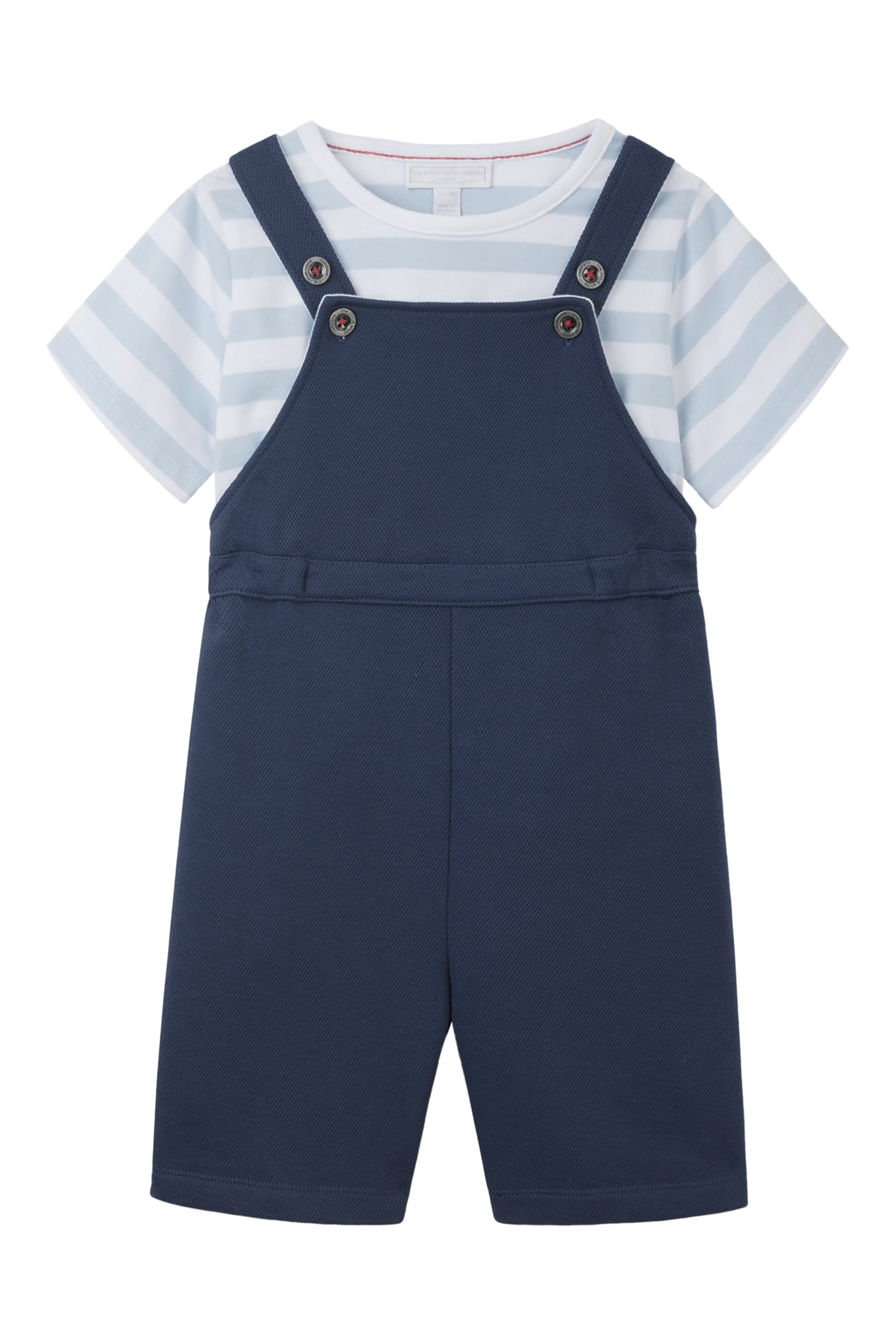 Kids Pique Dungarees & T-Shirt Set