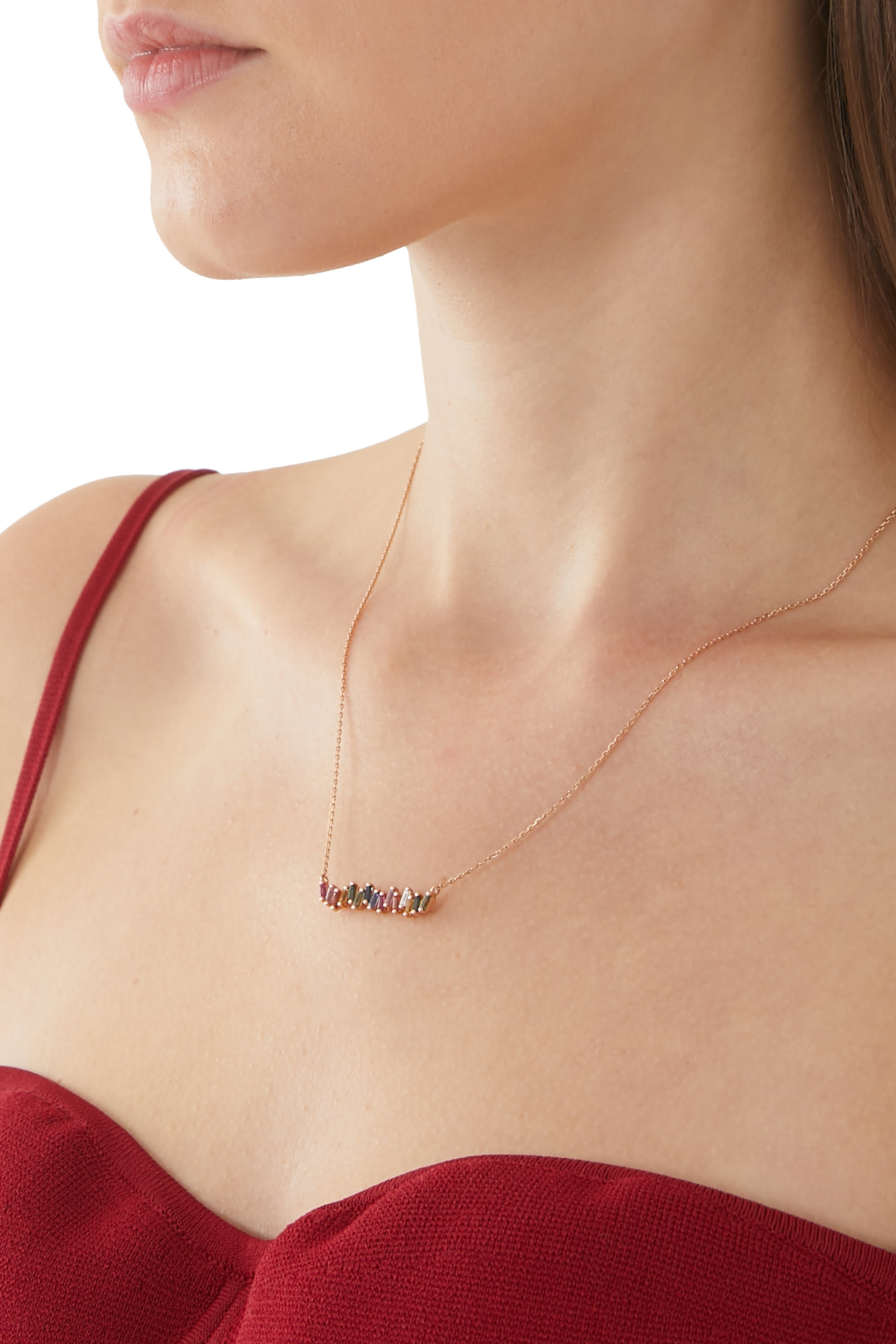 18k Rose Gold Sapphire Necklace