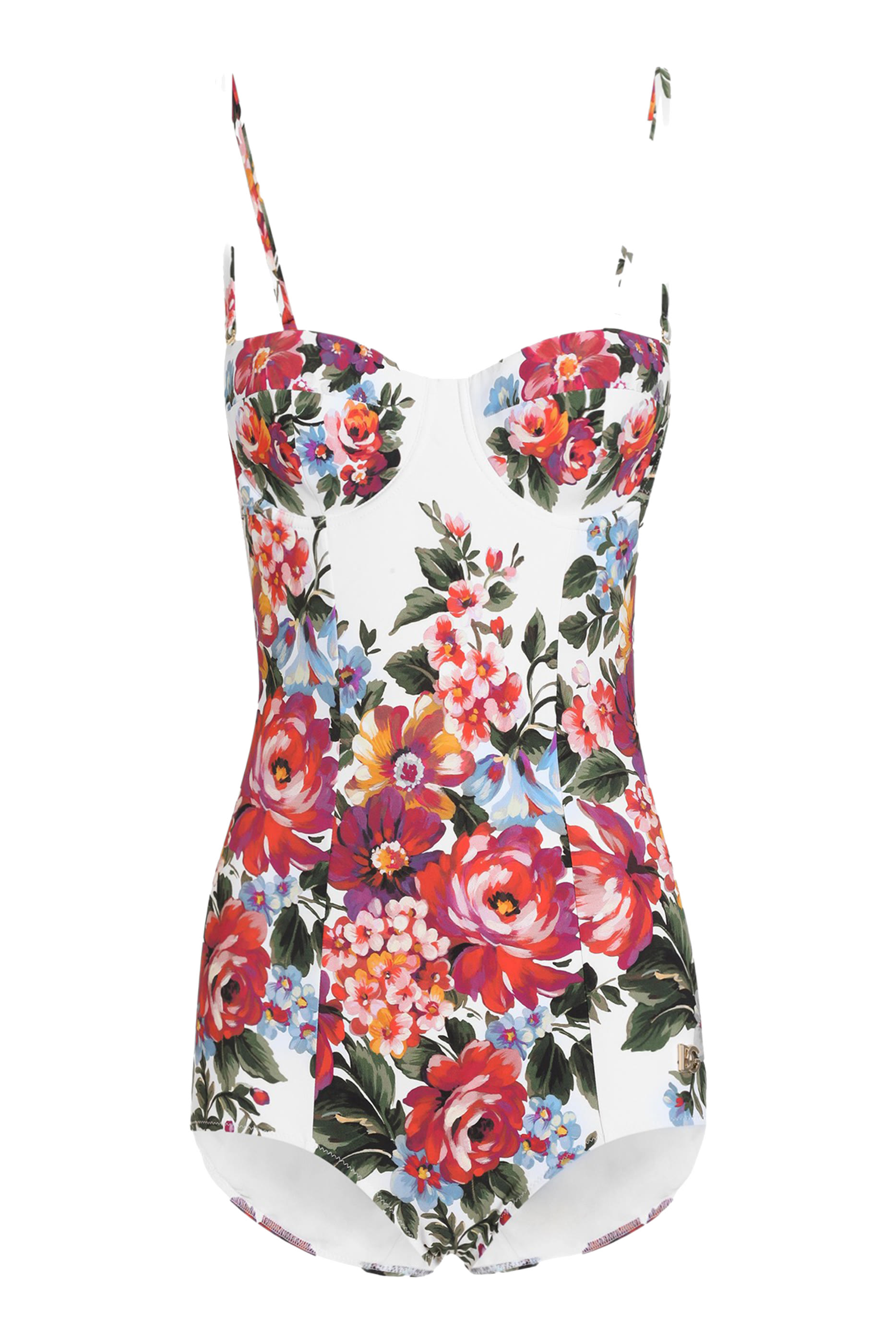 Flower-Print Padded One-Piece Swimsuit 
